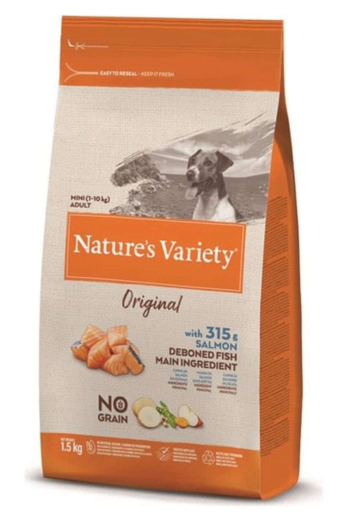 Orqinel Nature's Variety No Grain Somonlu 1,5 kg Tahılsız Mini Irk Köpek Maması