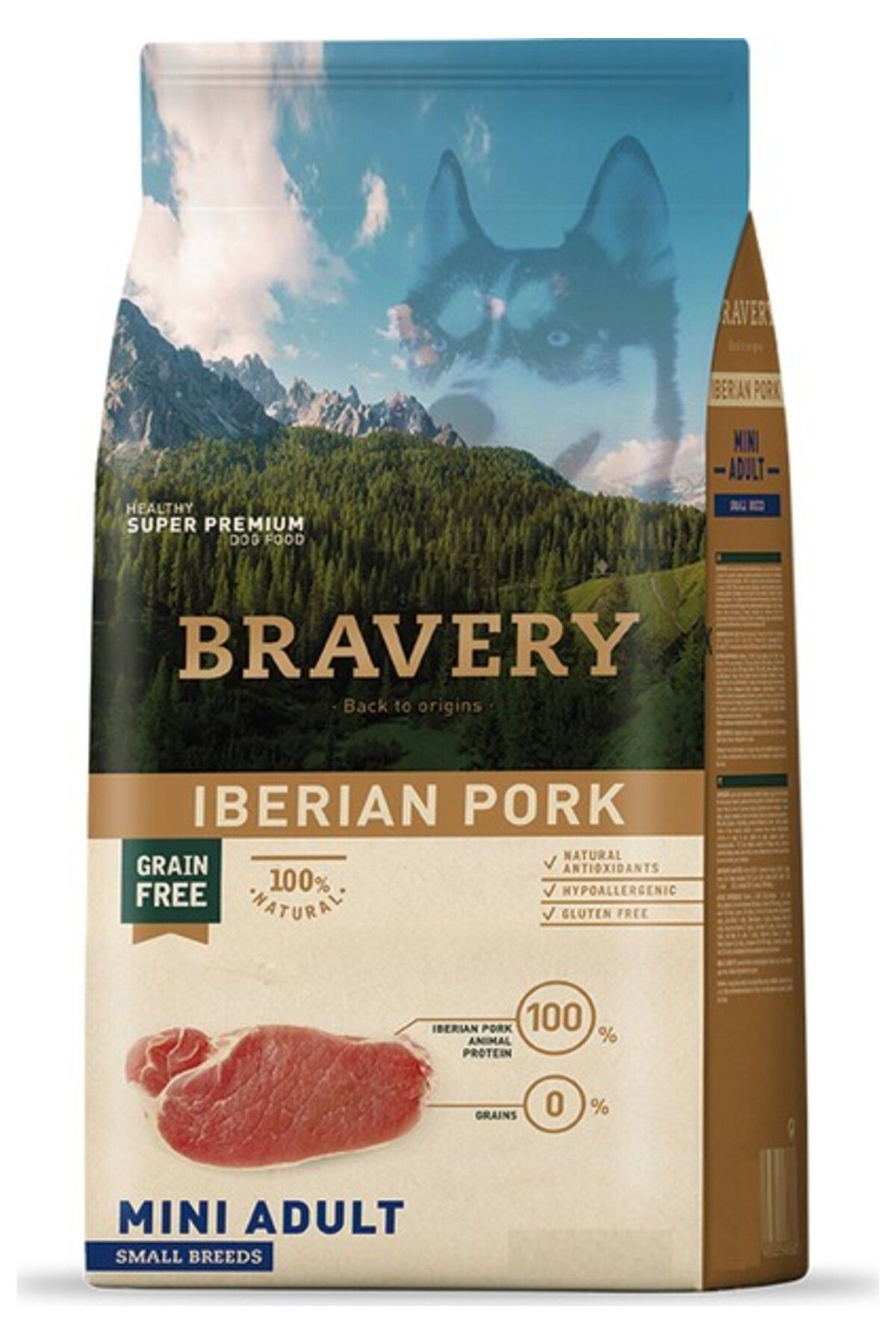 Bravery Adult Small Breed Iberıan Pork Tahılsız Domuzlu Küçük Irk Yetişkin Köpek Maması 2 kg