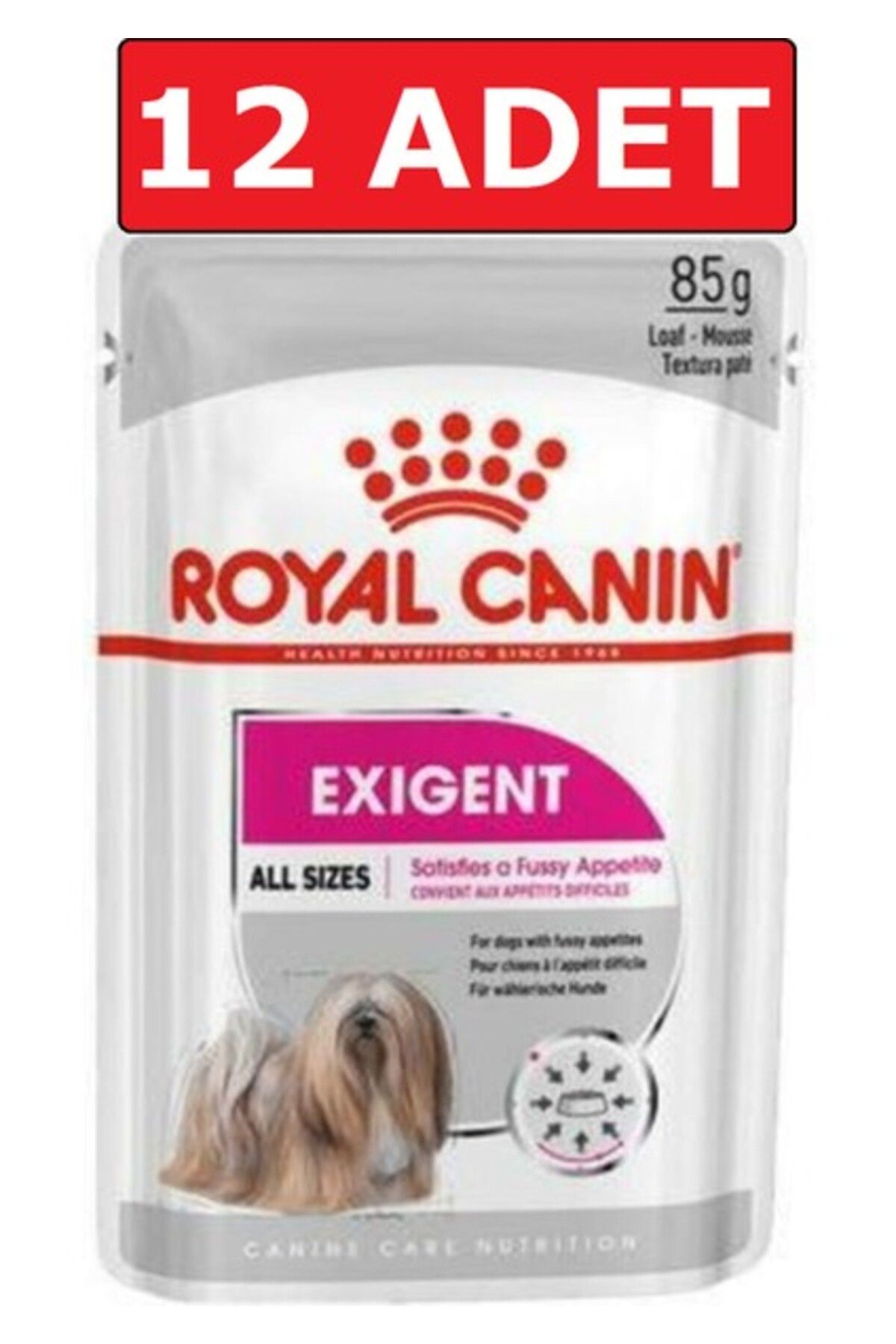 Royal Canin Exigent Seçici Yaş Köpek Maması 12 Adet X 85 gr Pouch Konserve