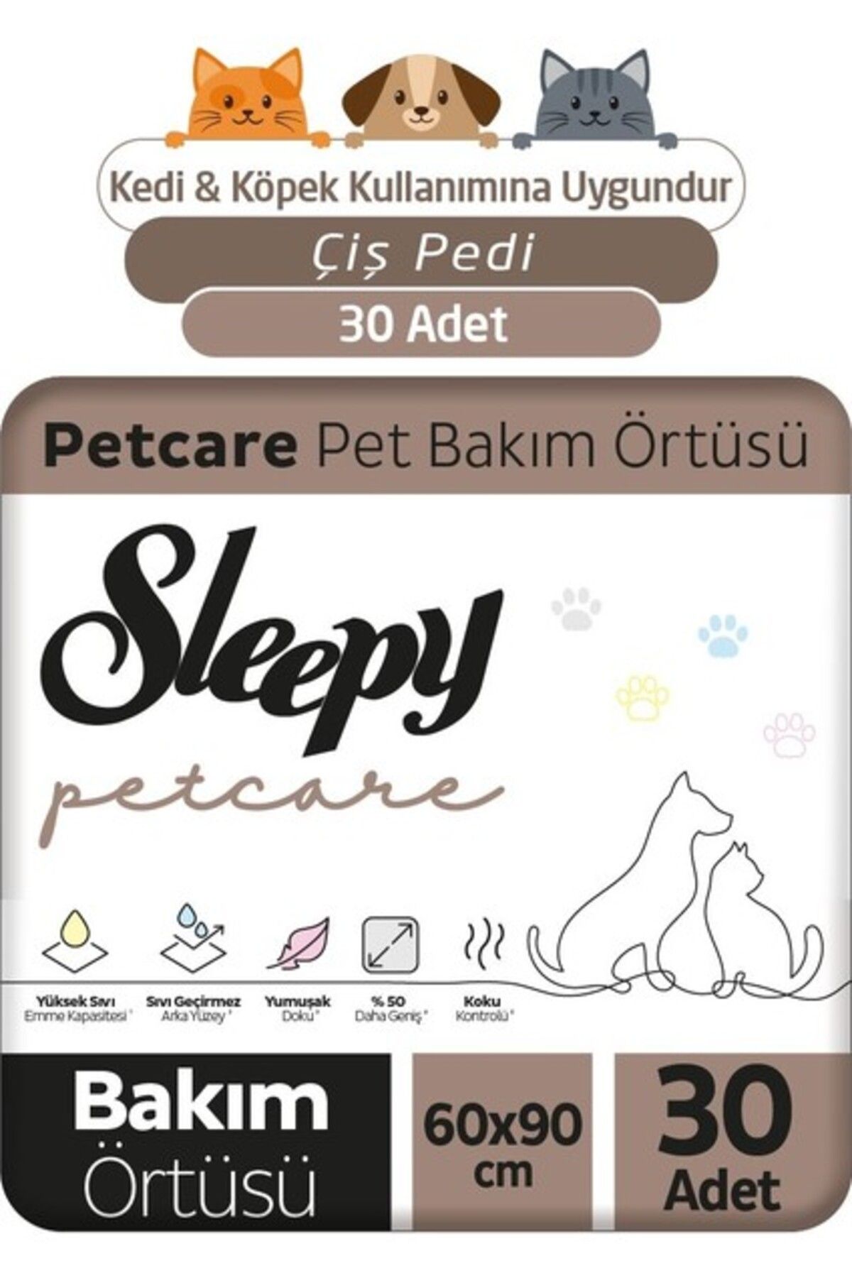 Sleepy Petcare Pet Bakım Örtüsü 60X90 cm 30 Adet