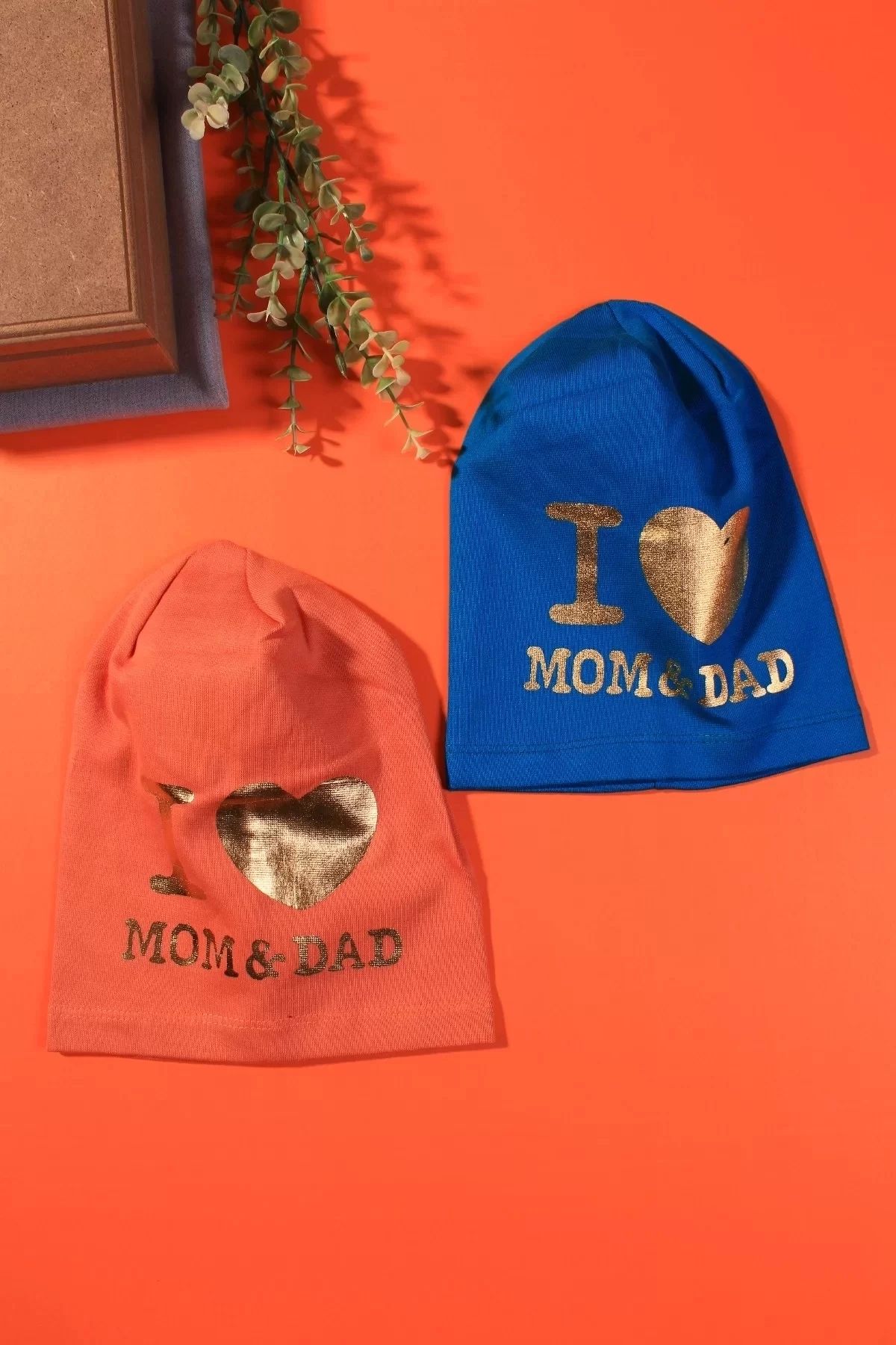 TİMİON I Love Mom Dad 2-4 Yaş Erkek Çocuk Şapkası 2'li Paket