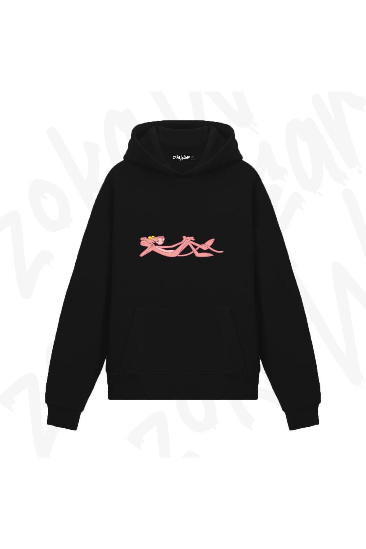 ZOKAWEAR Pembe v7 Tasarım Baskılı Kapşonlu Sweatshirt