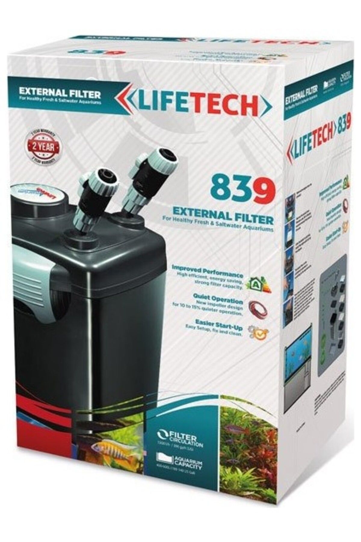 Orqinel Lifetech 839 Dış Filtre 1500Lt/Saat 5 Sepetli (Dolu - Siyah Kova