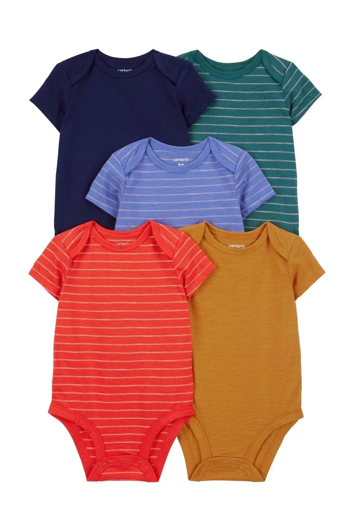 Miravm Layette Erkek Bebek 5'li Kısa Kol Body Karışık Renkli