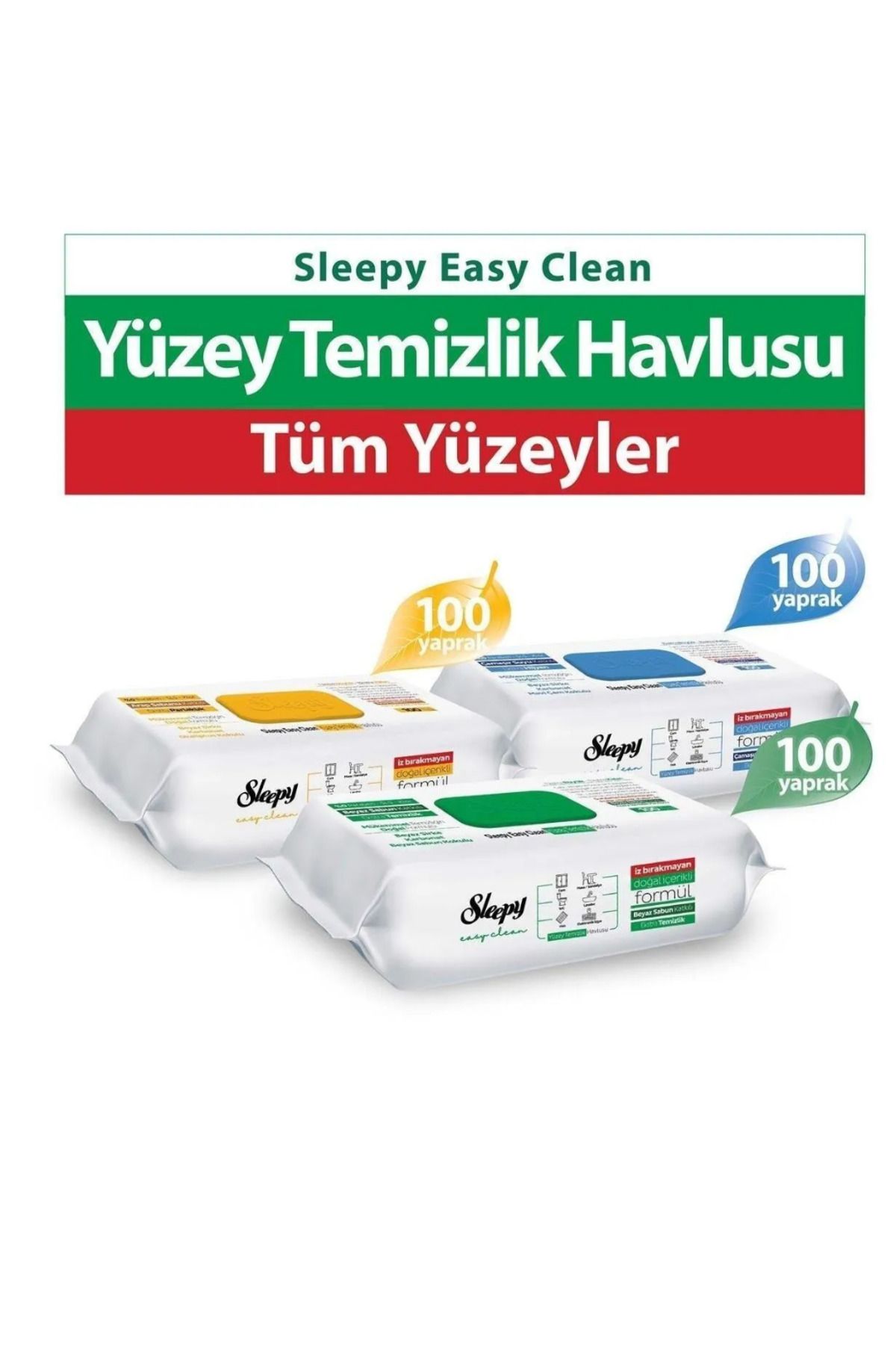 Sleepy Easy Clean Beyaz Sabun, Çamaşır Suyu, Arap Sabunu 3'lü Paket