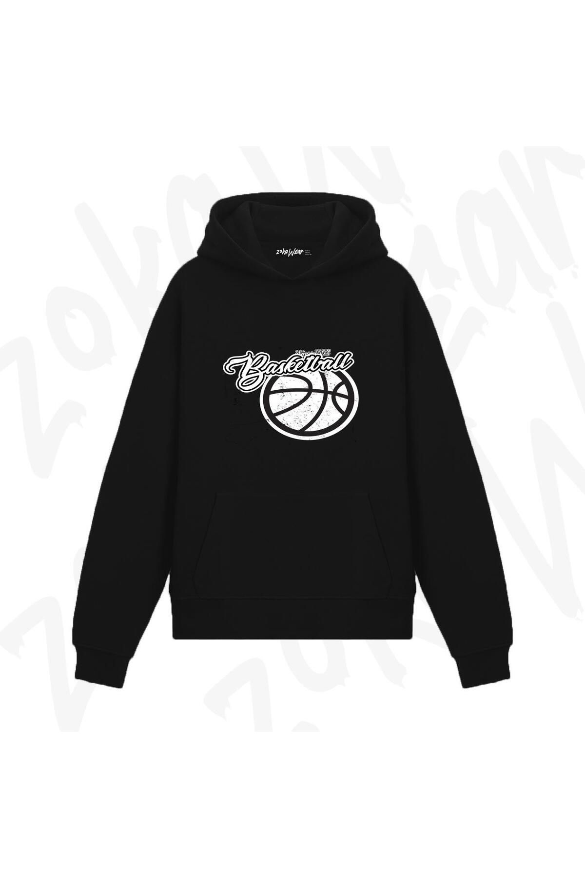 exans Hanorac Cu Glugă Imprimat Cu Design De Minge De Baschet Unisex - XL