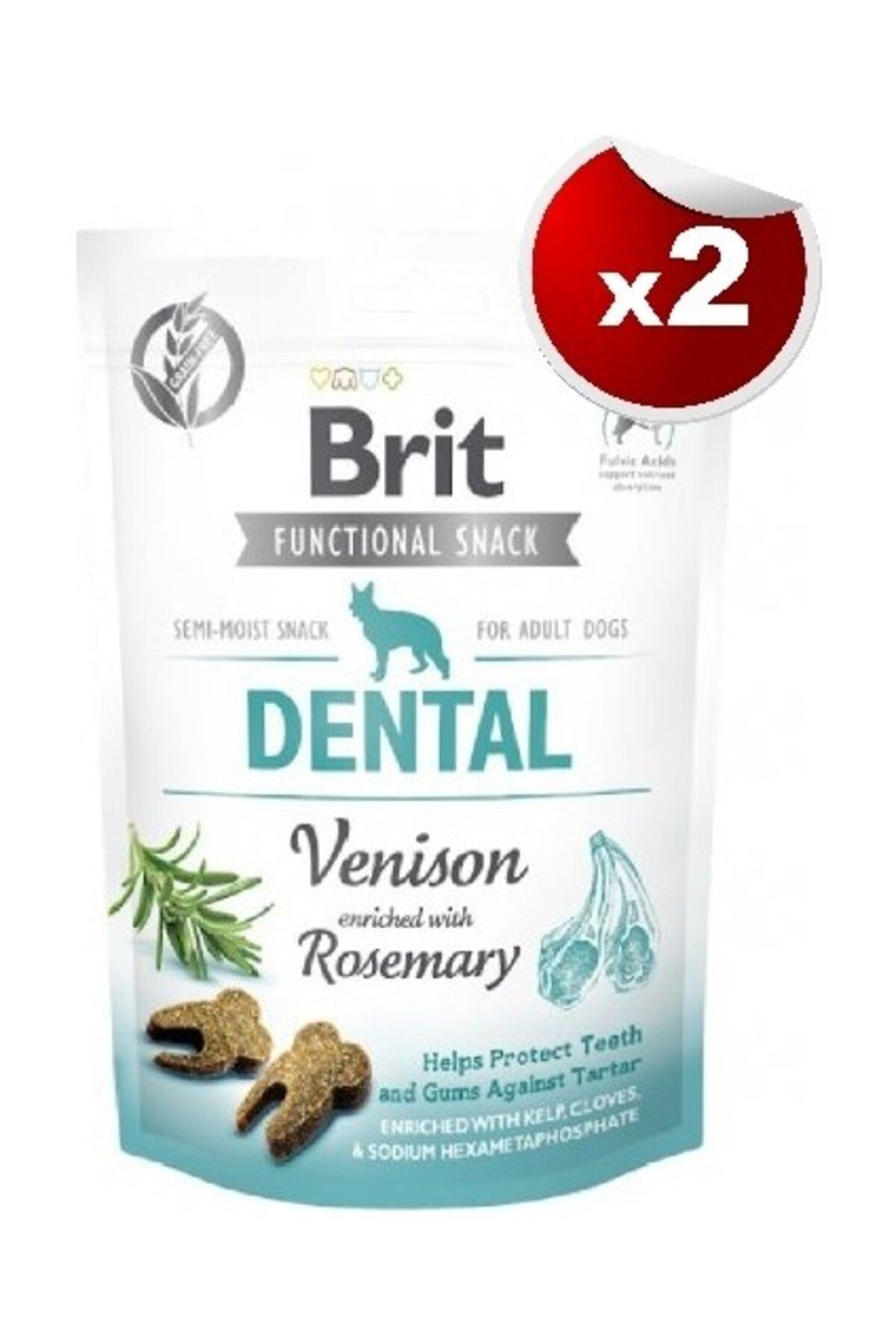 Brit Care Dental Geyik ve Biberiye Ağız/diş Sağlığı Tahılsız Köpek Ödülü 150 gr x 2 Adet