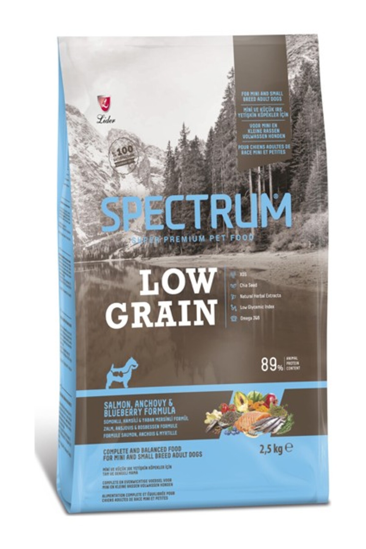 Spectrum Mini ve Küçük Irk Yetişkin Köpekler Için Somonlu, Hamsili & Yaban Mersinli Formüllü