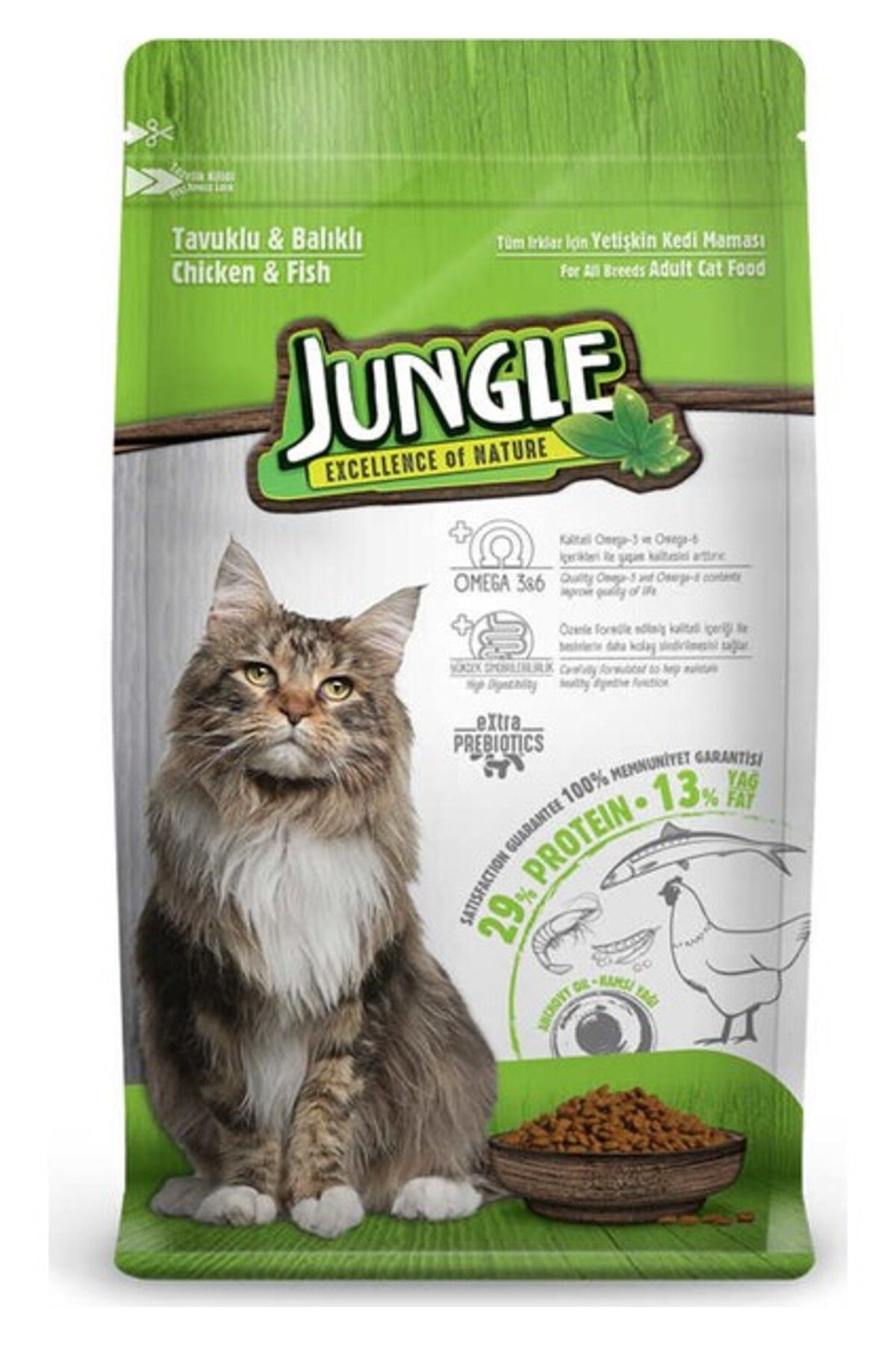 Jungle 15 kg Tavuklu - Balıklı Yetişkin Kedi Maması