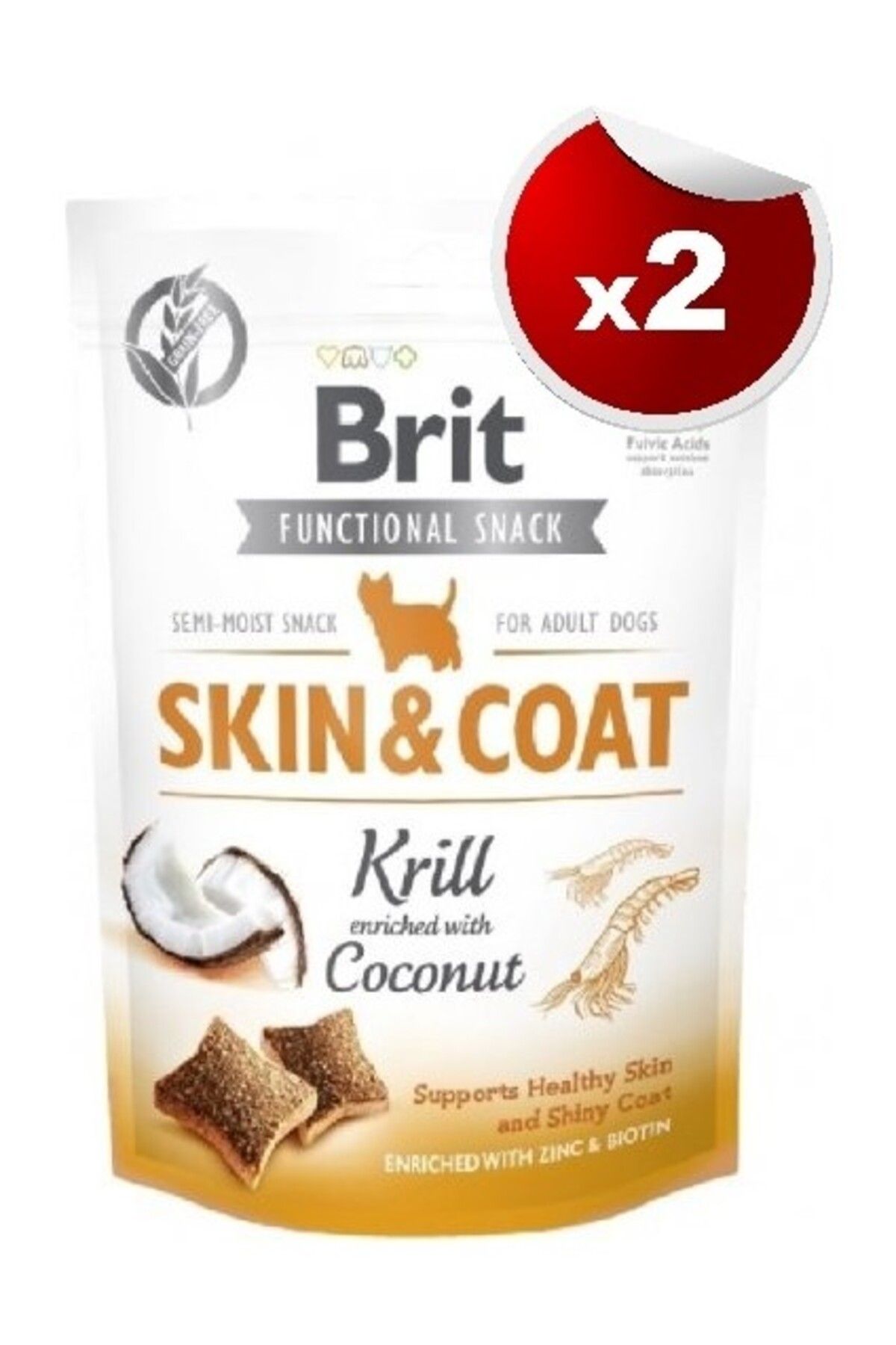 Brit Care Skin Coat Hindistan Cevizi Deri Ve Tüy Sağlığı Tahılsız Köpek Ödülü 150 gr X 2 Adet