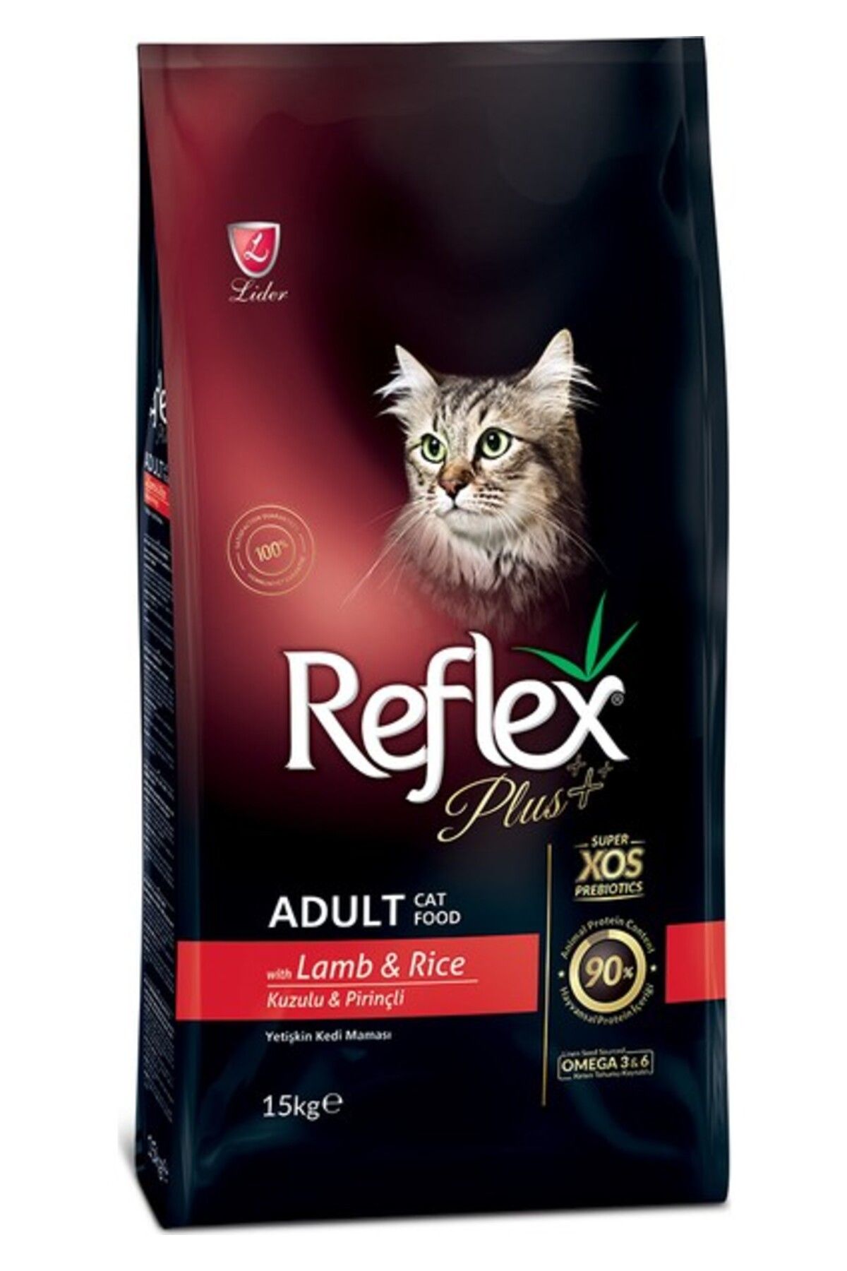 Reflex Plus Kuzu Eti ve Pirinçli Yetişkin Kedi Maması 15kg