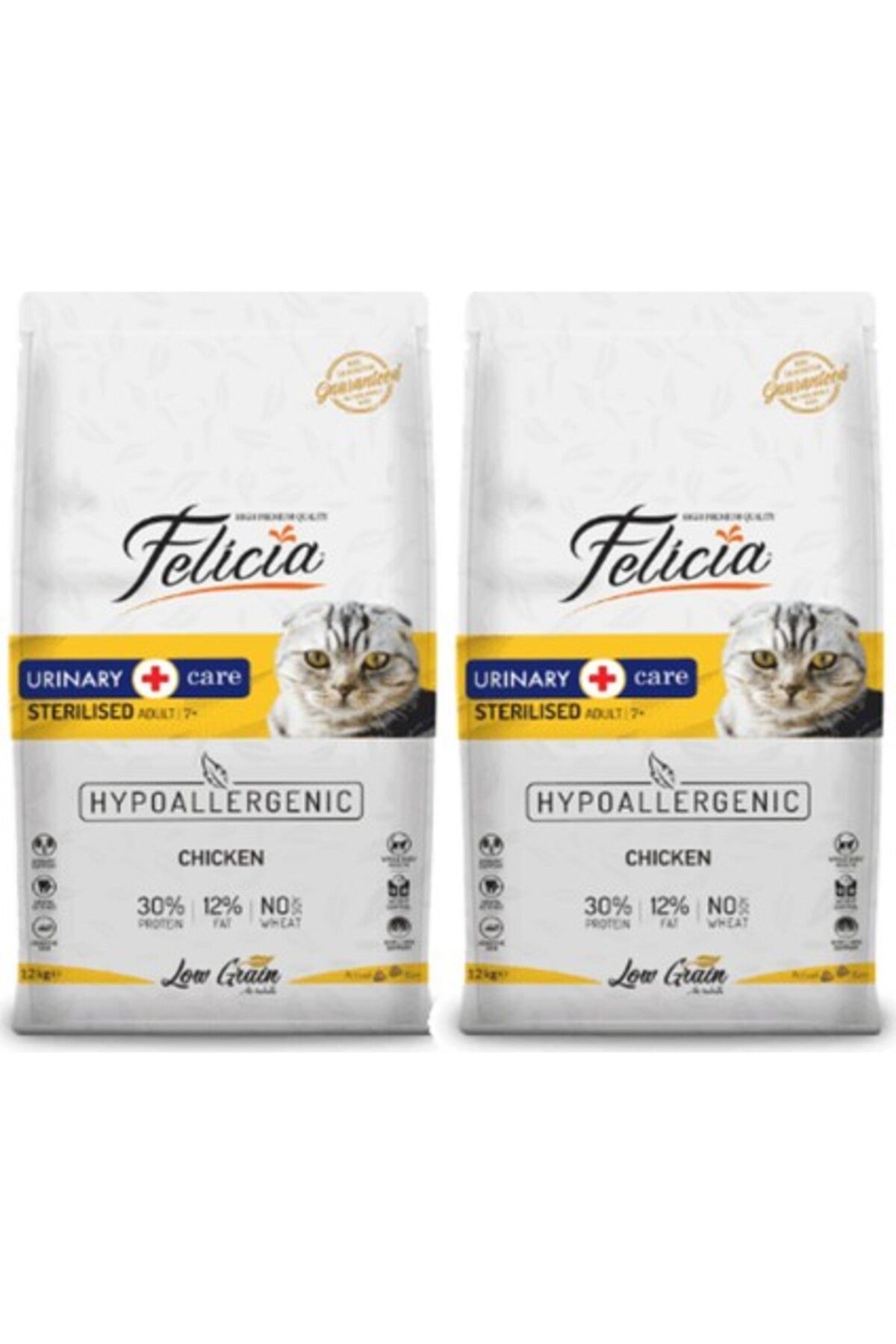 Felicia 2 Adet Az Tahıllı Tavuklu Hypoallergenic Sterilised Kısır Yetişkin Kedi Maması 2 kg x 2 = 4