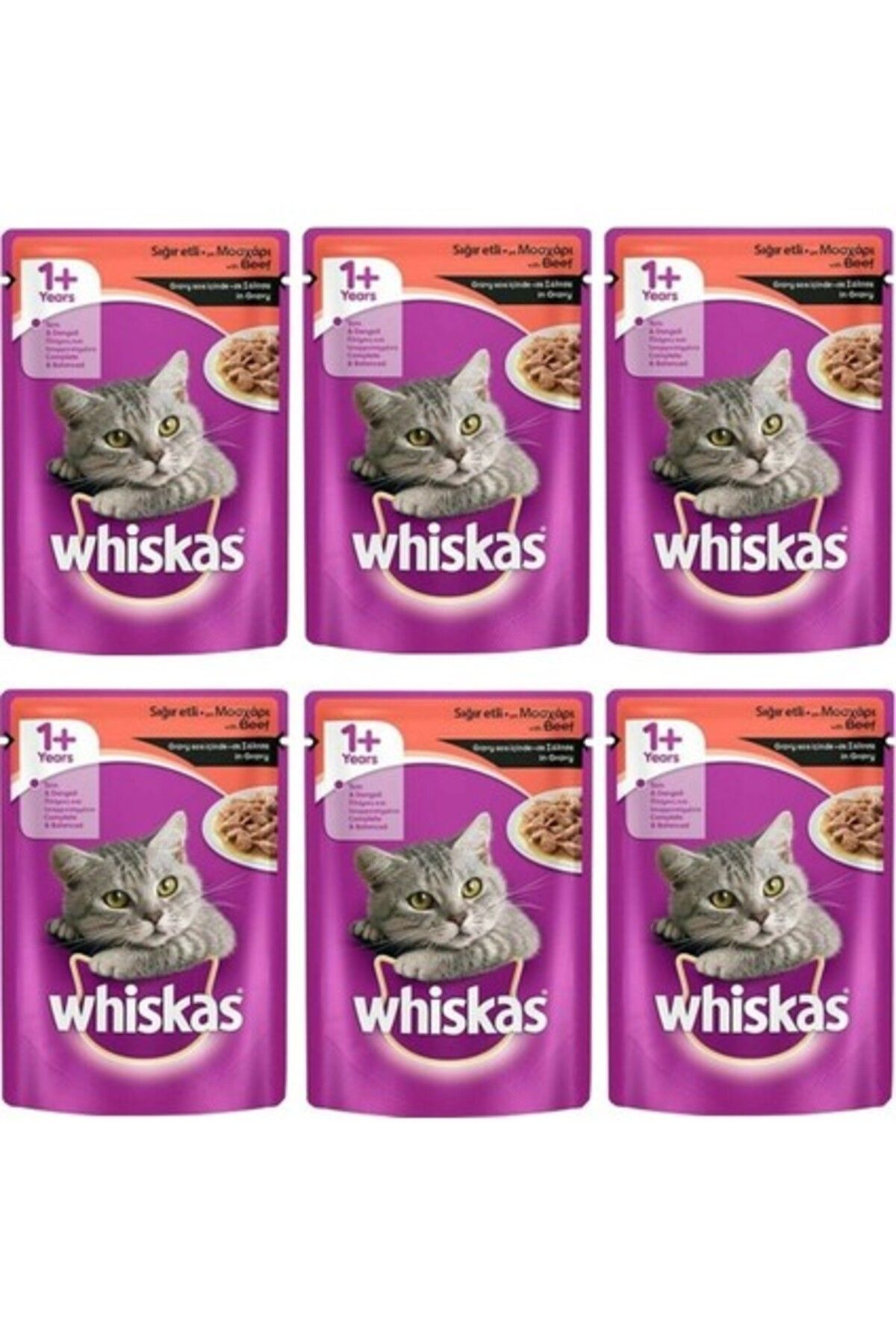 Whiskas Adult Sığırlı Yaş Kedi Maması 100 gr x 6 Adet