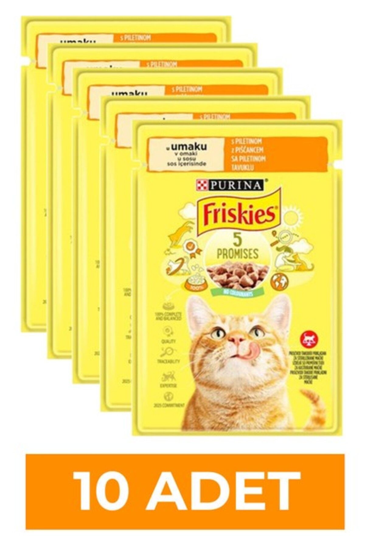 Friskies Tavuklu Soslu Yaş Kedi Maması 85 gr x 10 Adet