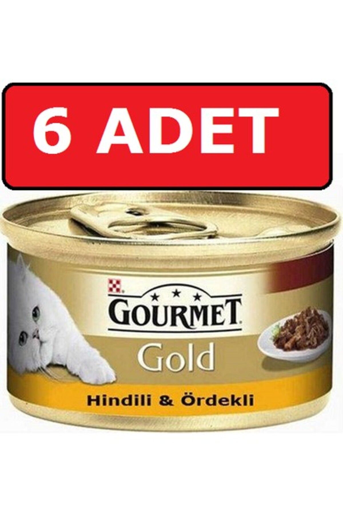 Cat Chow Purina Gourmet Gold Parça Etli Hindi ve Ördekli Kedi Konservesi 6 Adet 85 gr Yaş Mama