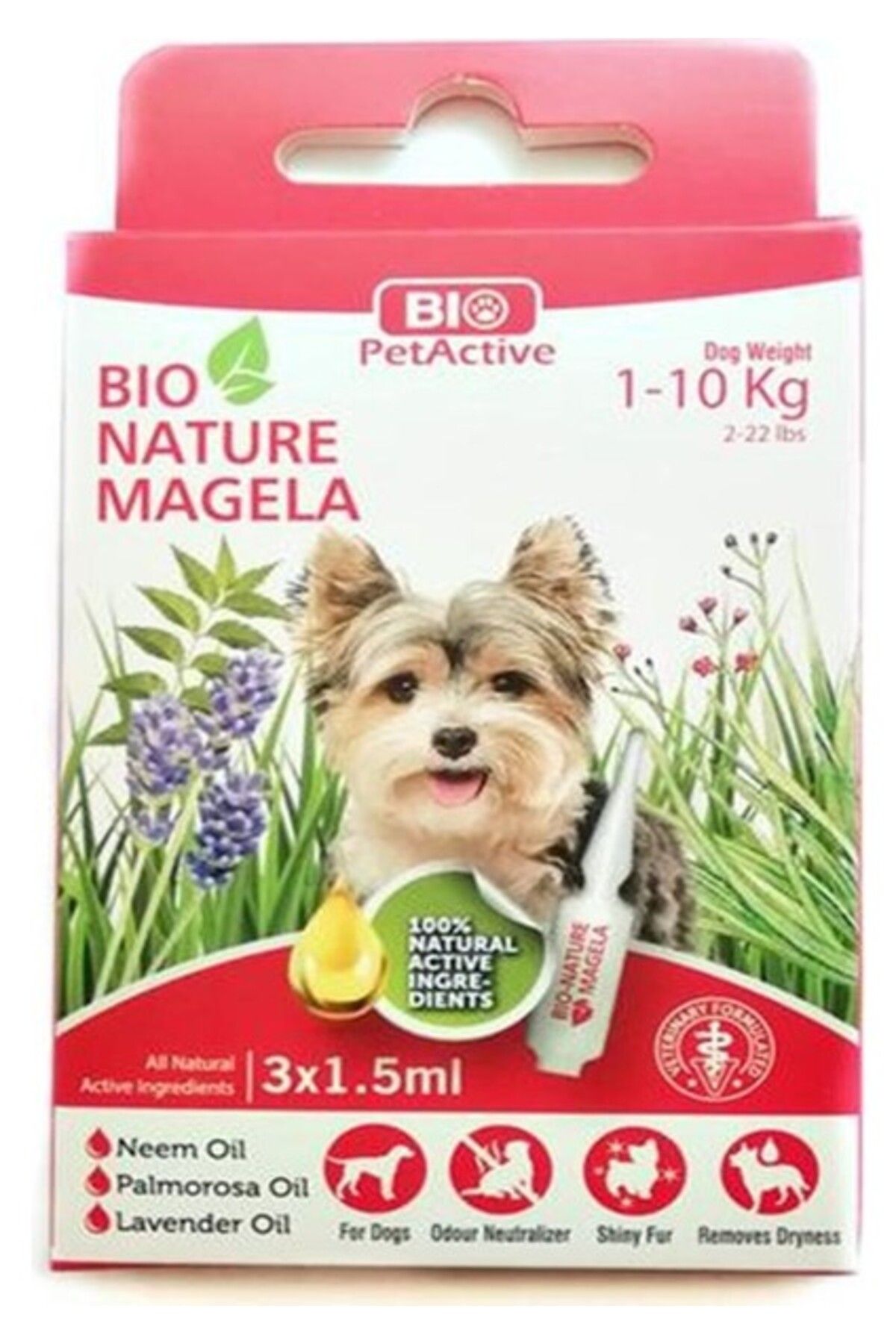 Orqinel Bio Pet Active Nature Magela Dış Parazit Kovucu Köpek Tüy ve Deri Bakım Ürünü 3 Adet x 1,5ml