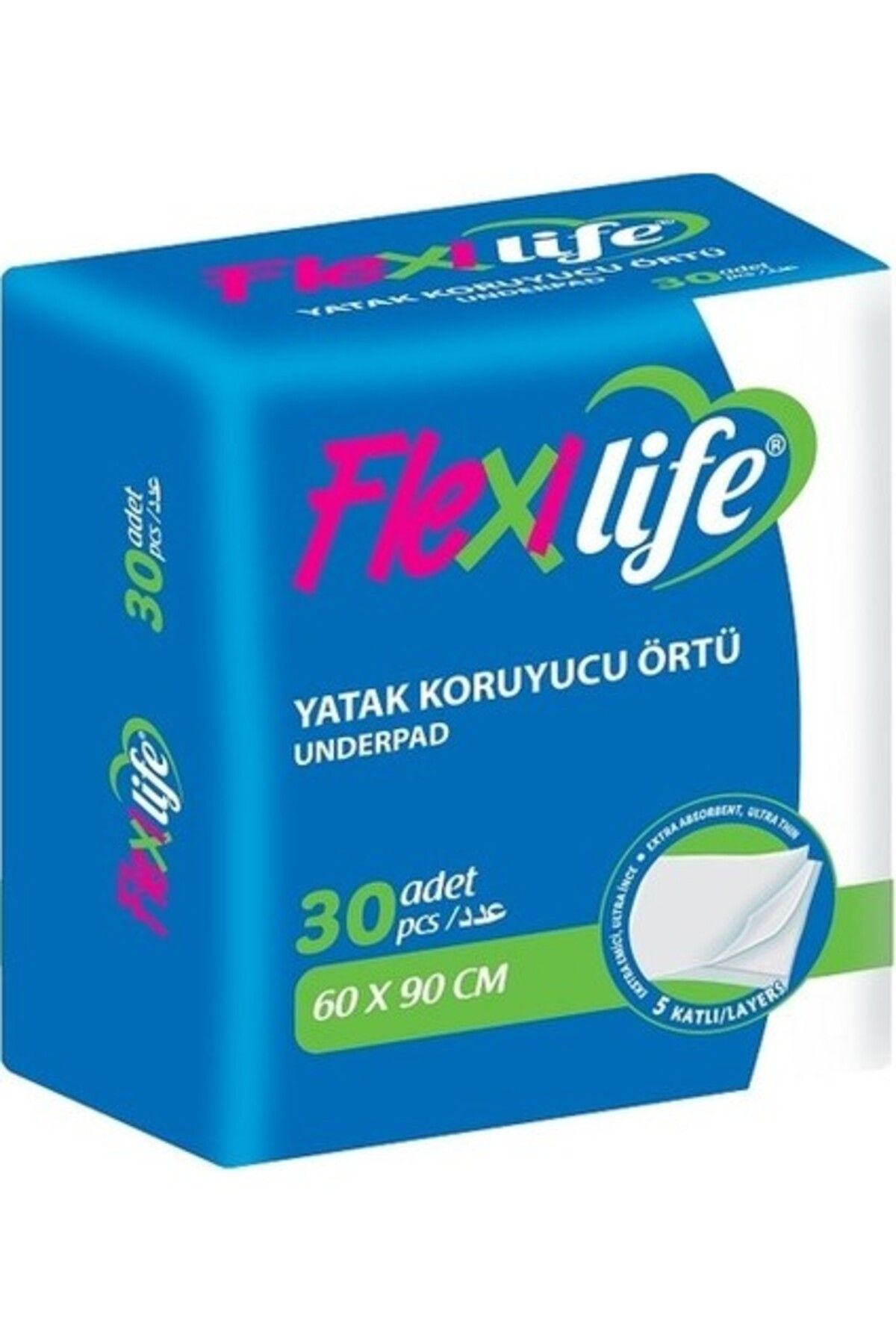 Orqinel Flexi Life Flexilife Yatak Koruyucu Örtü Köpek Çiş Pedi 60X90 cm 30 Adet 2 Paket