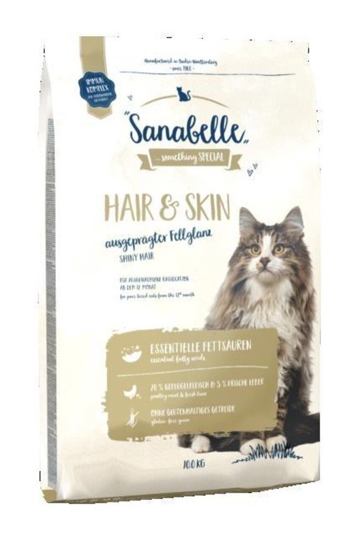 Sanabelle Hair Skin Glutensiz Tahılsız Tüy ve Deri Sağlığı Kedi Maması 10 kg