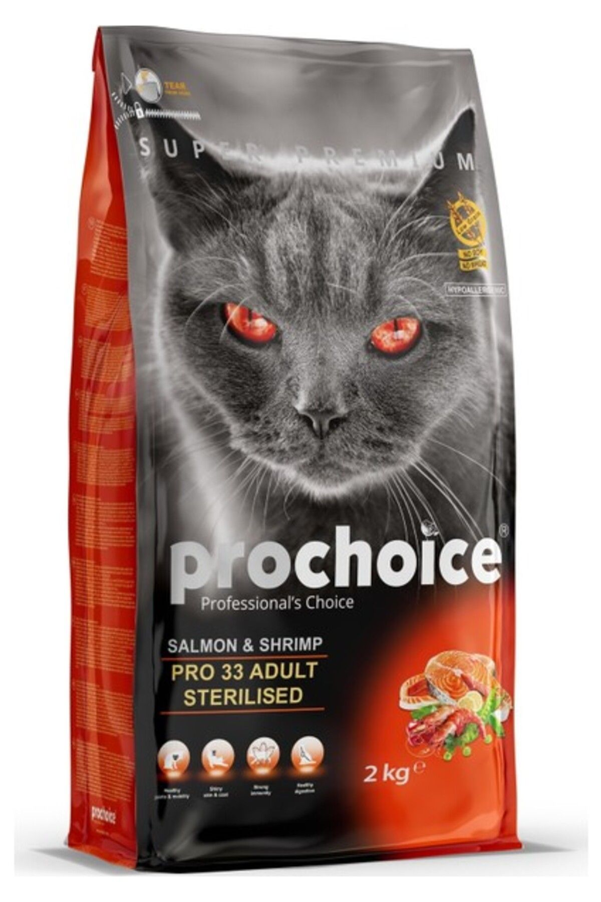 ProChoice Pro Choice Pro33 Kısırlaştırılmış Somon Kedi Maması 2 Kg