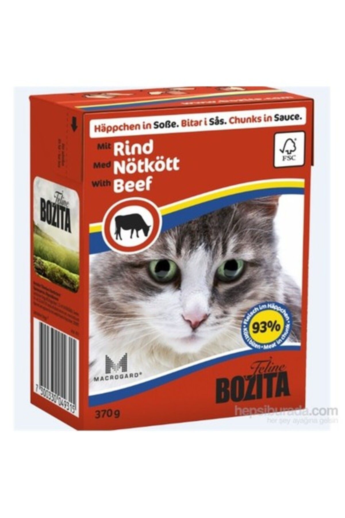 Bozita Cis Beef Biftekli Tahılsız Kedi Konservesi 370 Gr