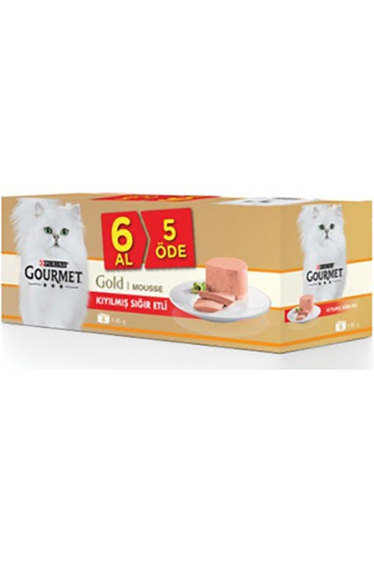 Gourmet Gold Gourmet Sığır Etli Yetişkin Kedi Konservesi 6 Al 5 Öde 85 gr