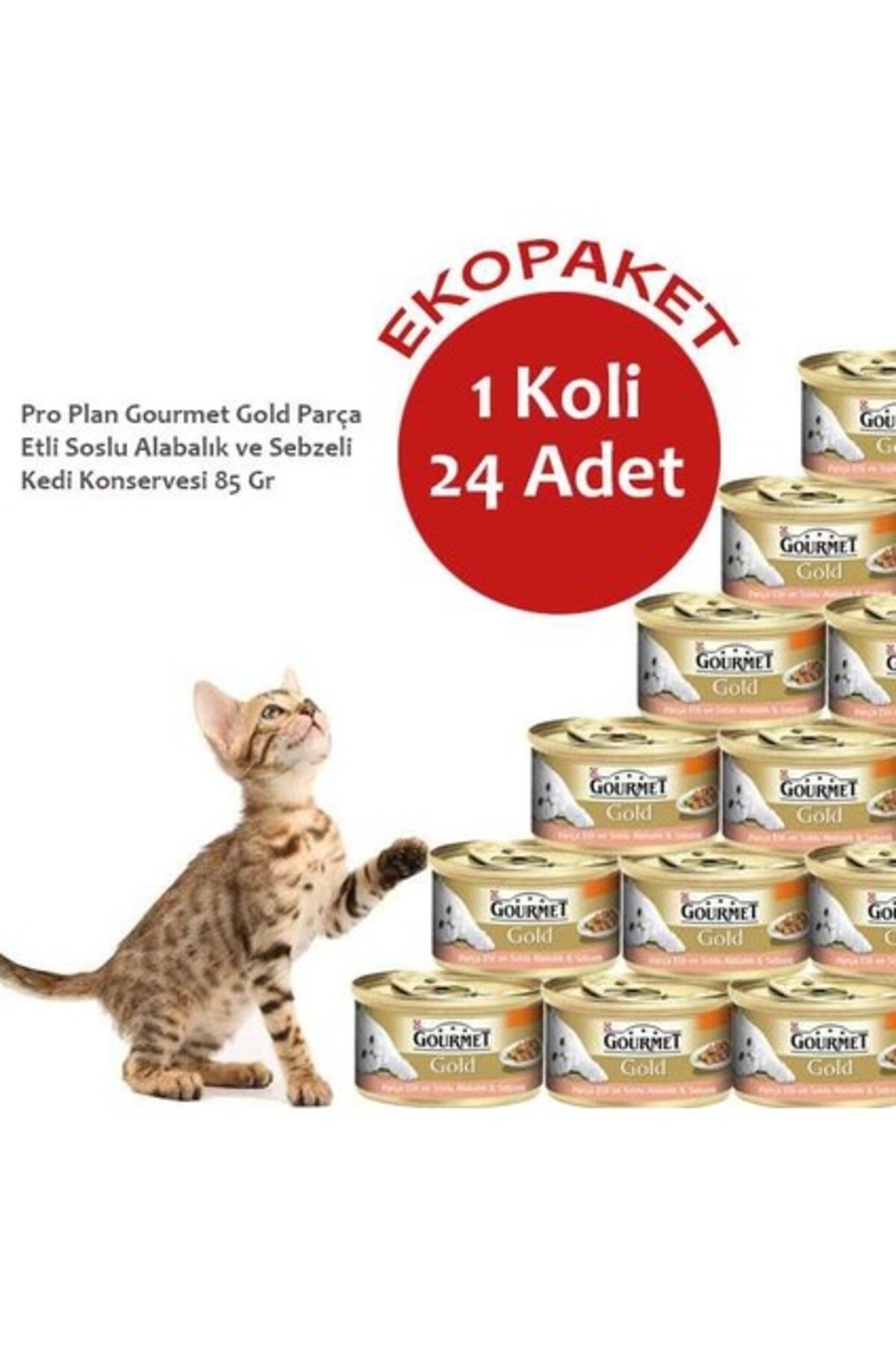 Orqinel Gourmet Gold Alabalıklı ve Sebzeli Yetişkin Kedi Konservesi 85 Gr X24 Adet