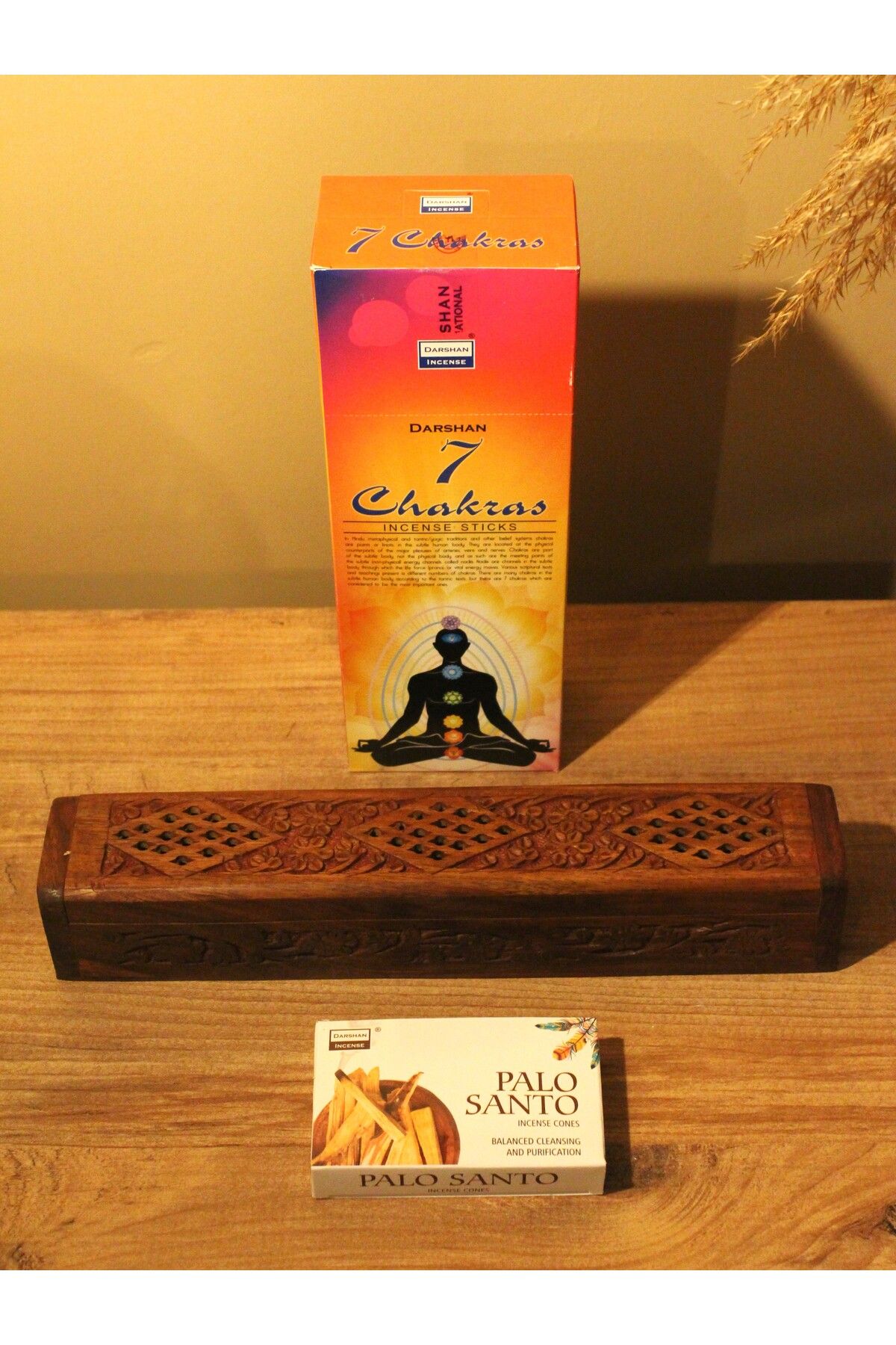 Elioure Ağaç Tabut Tütsülük ve 7 Çakra Çubuk Seti, 250 Adet Tütsü, Palo Santo, doğal aromalar