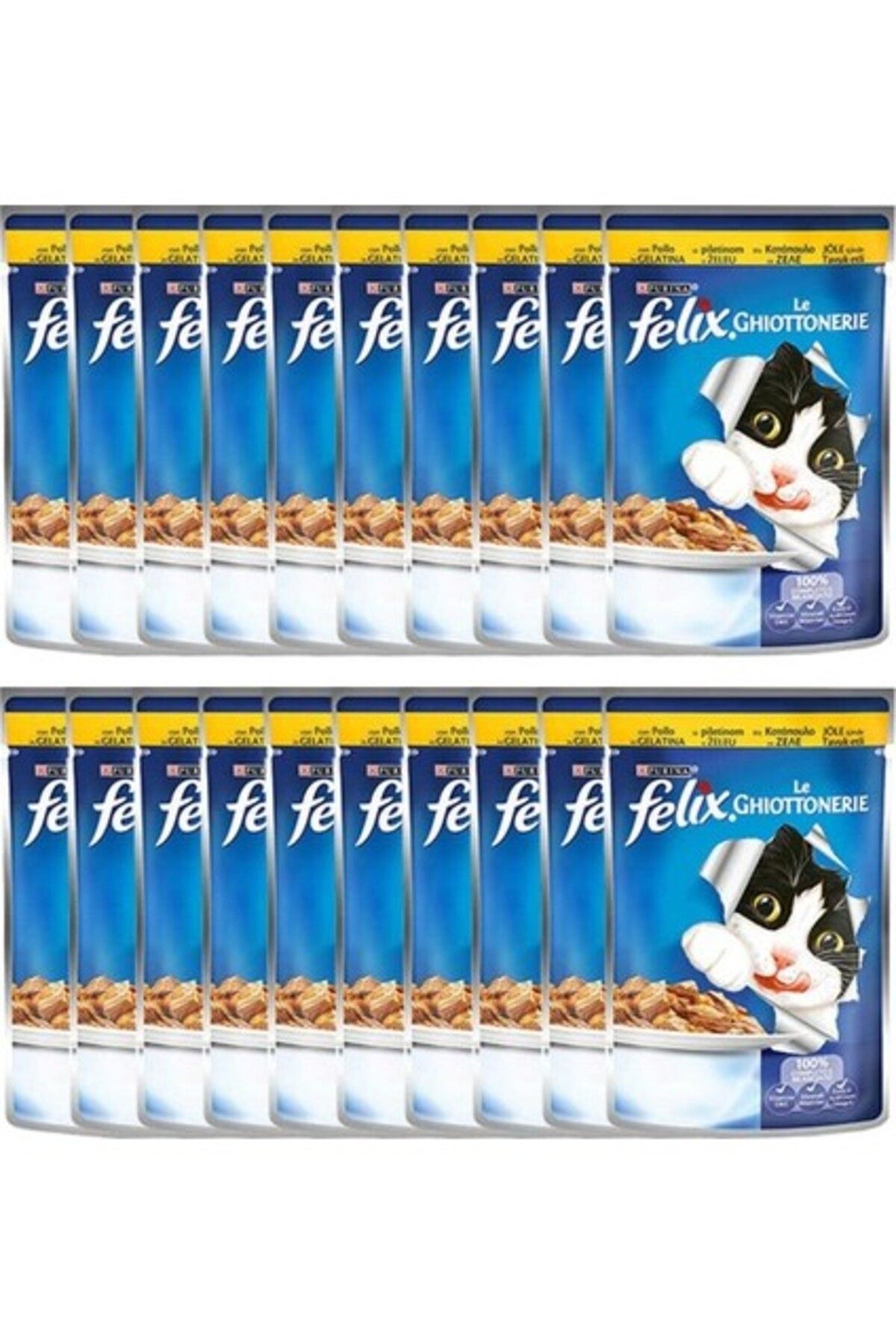 FELIX Adult Pouch Tavuk Etli Yaş Kedi Maması 85gr 20'li