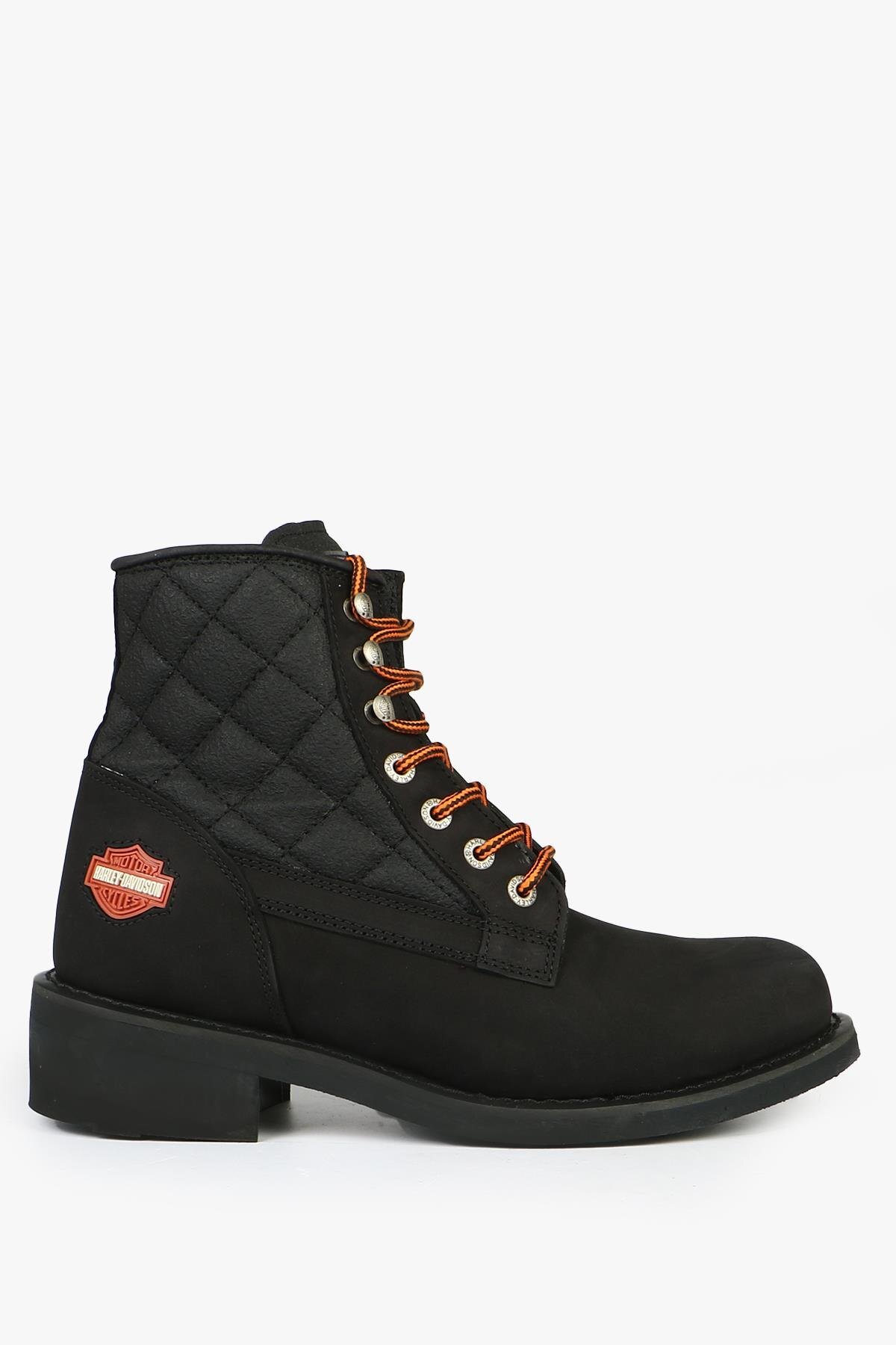 Harley Davidson Hammer Jack New Worker Hakiki Deri Siyah Nubuk Erkek Bot