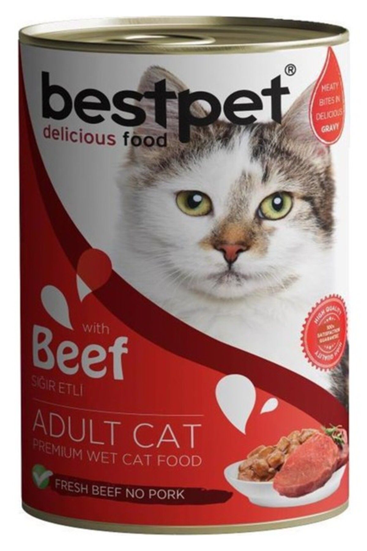 Bestpet Soslu Dana Etli Konserve Kedi Maması 400 Gr