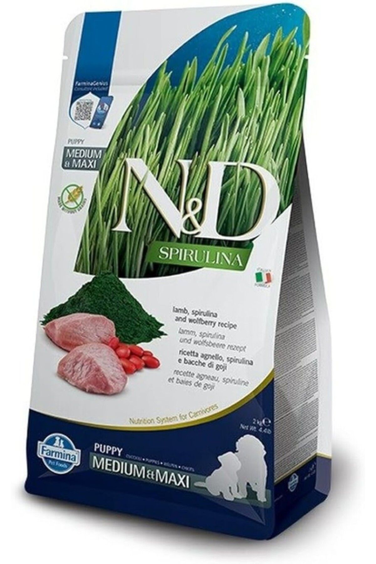 N&D Spirulina Kuzulu Med/Maxi Yavru Köpek Maması 2 kg