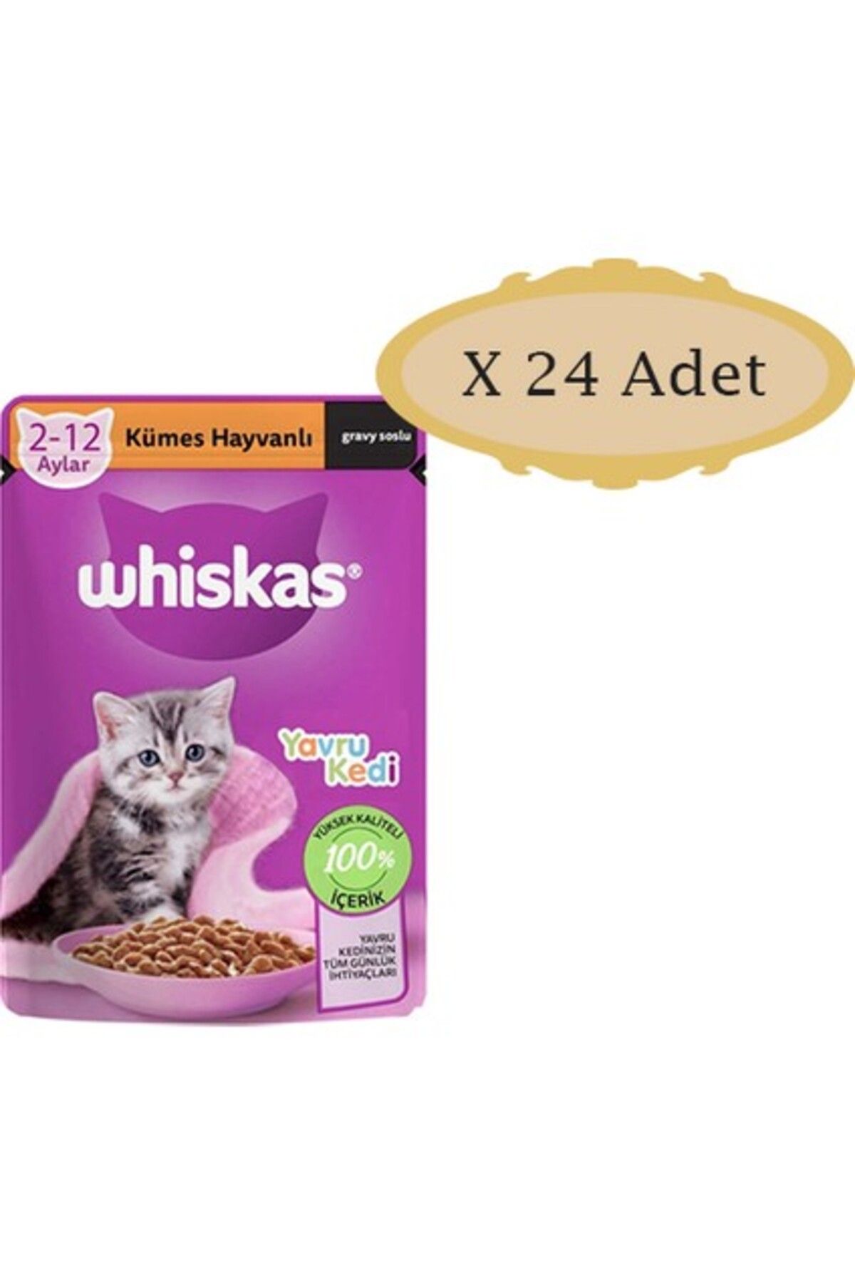 Whiskas Pouch Yavru Kümes Hayvanlı 85GR x 24 Adet