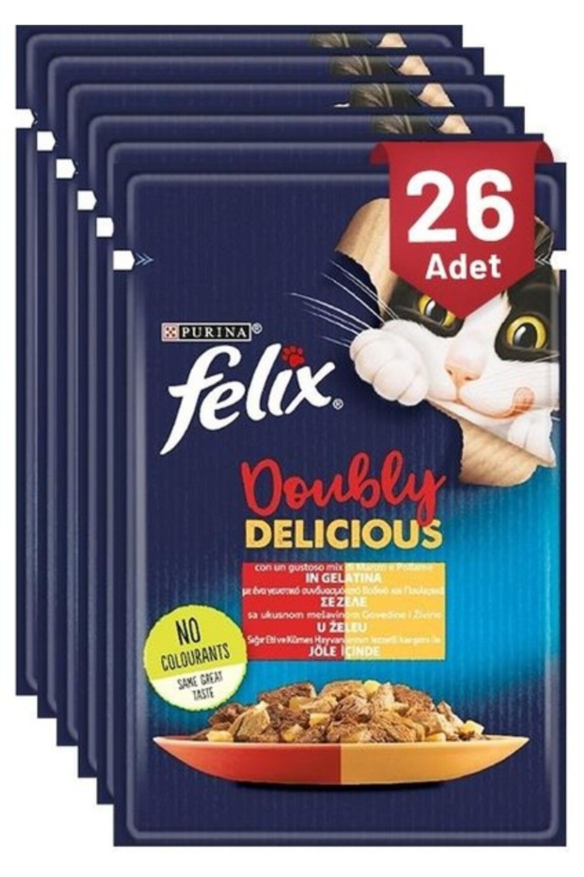 FELIX Çifte Lezzet Sığır & Tavuklu Kedi Yaş Mama 85 gr 26 Ad