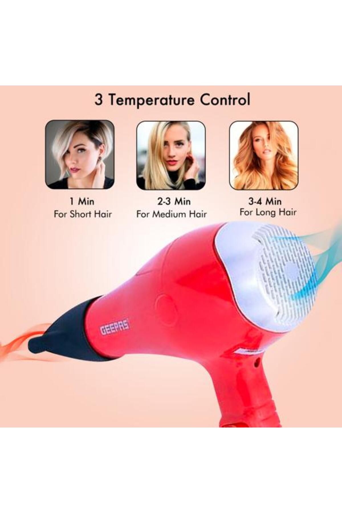 Geepas-3 Heat Setting Function1500W Hair Dryer GH8078 Geepas 5