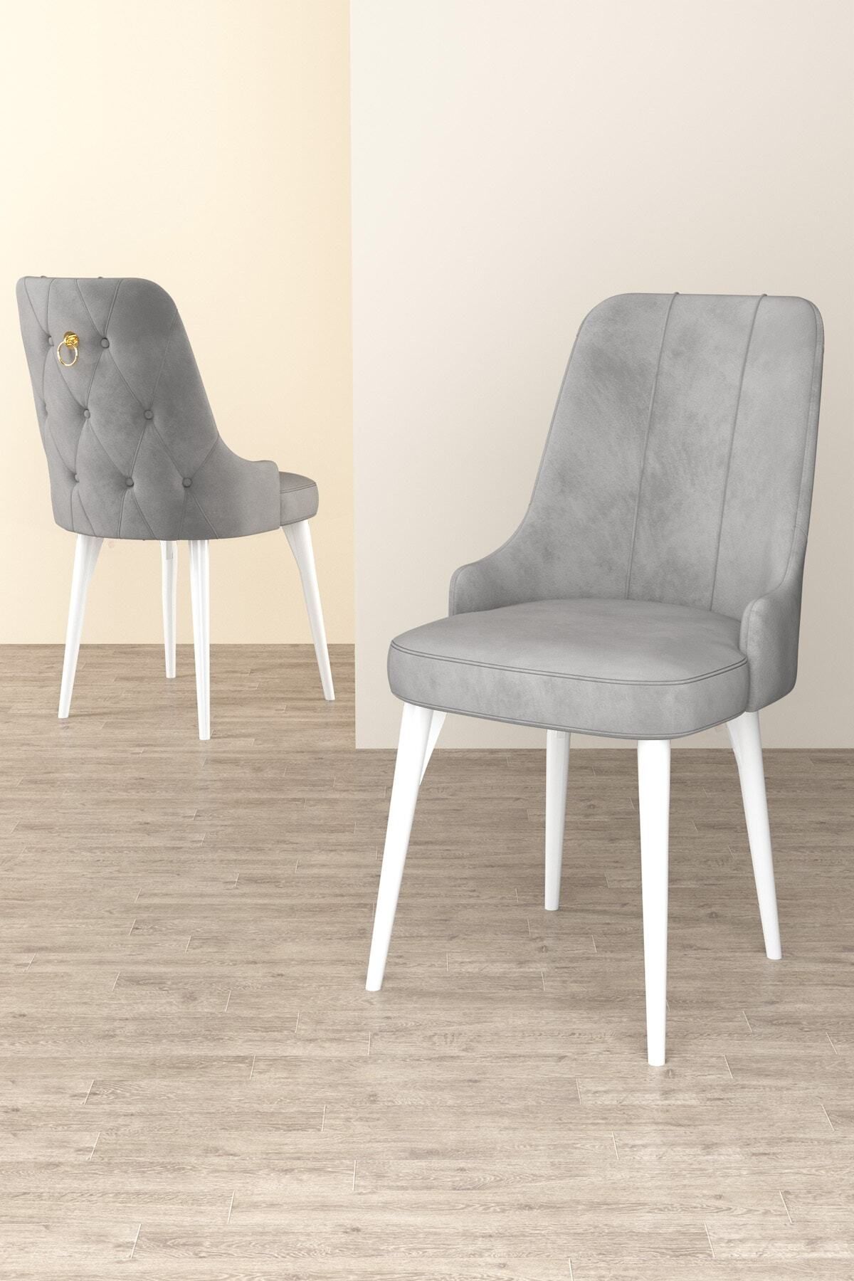 Mechta Beyaz Mermer Desen 80 X 132 Mdf Açılabilen Yemek Masası Takımı 4 Sandalye, 1 Bench-4