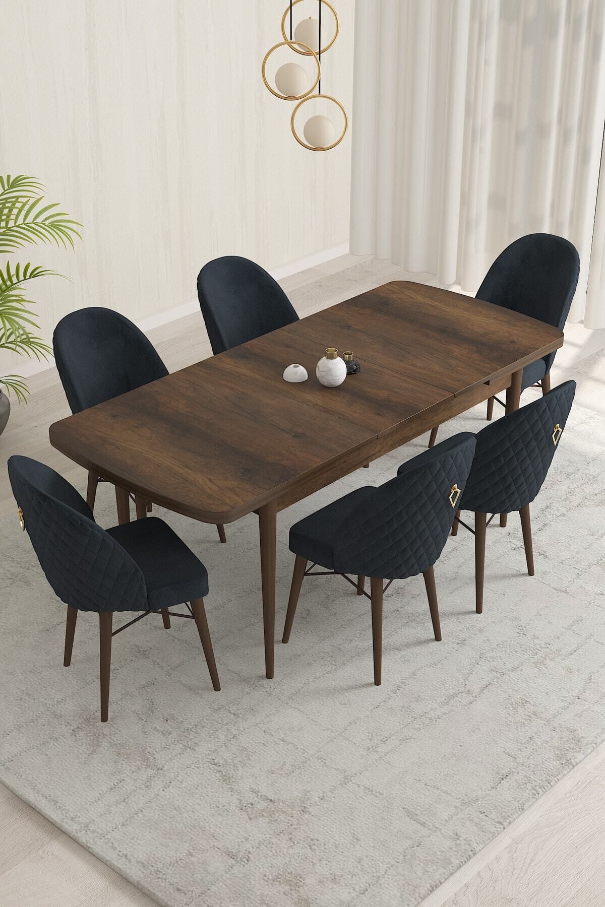 BELİZA Barok Desen 80 X 132 Açılabilen Mutfak Masası ( Takım Halinde ) 6 Adet Sandalye-1