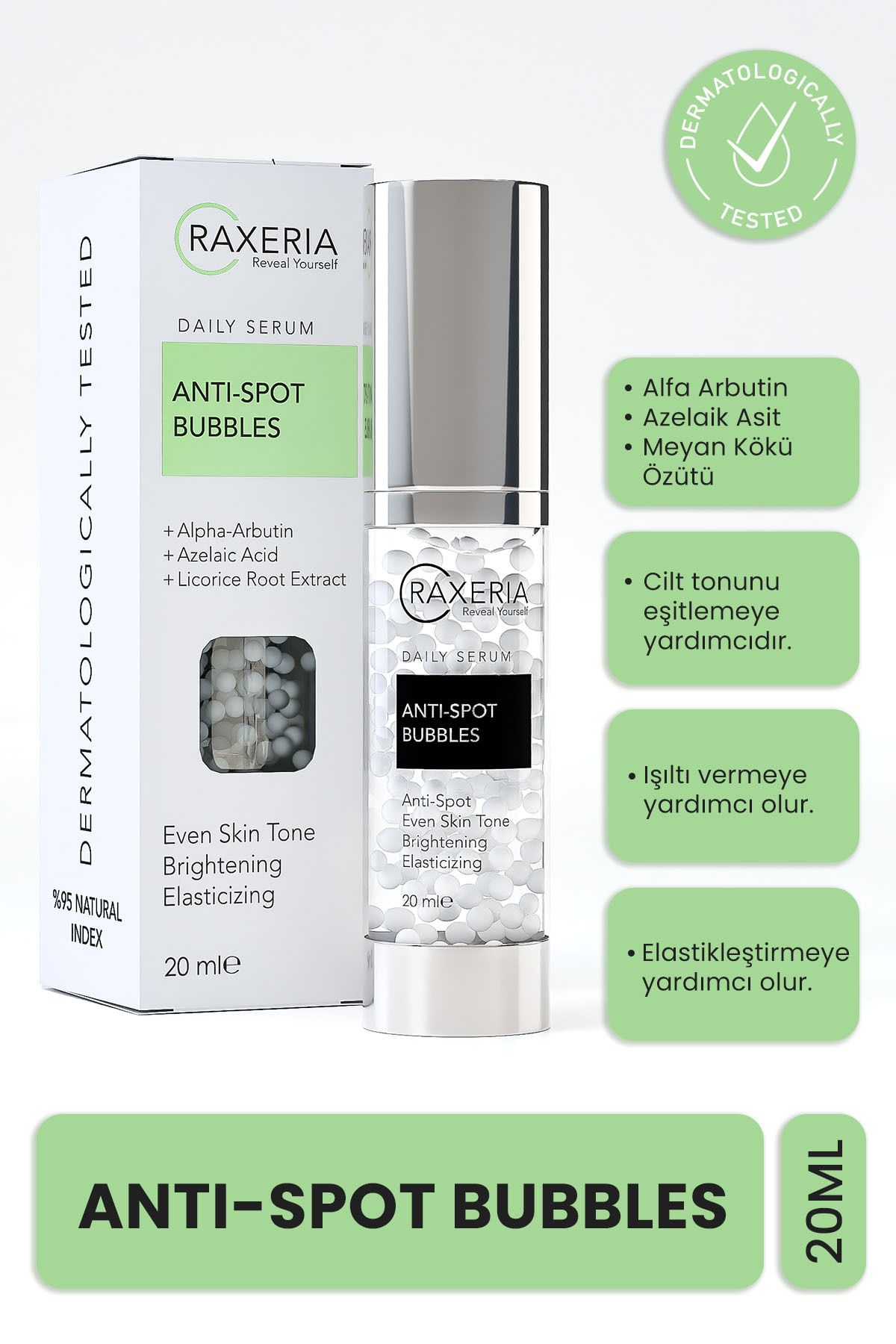 raxeria Leke Karşıtı & Cilt Tonu Eşitleyen Aydıntalıcı Bubbles Serum