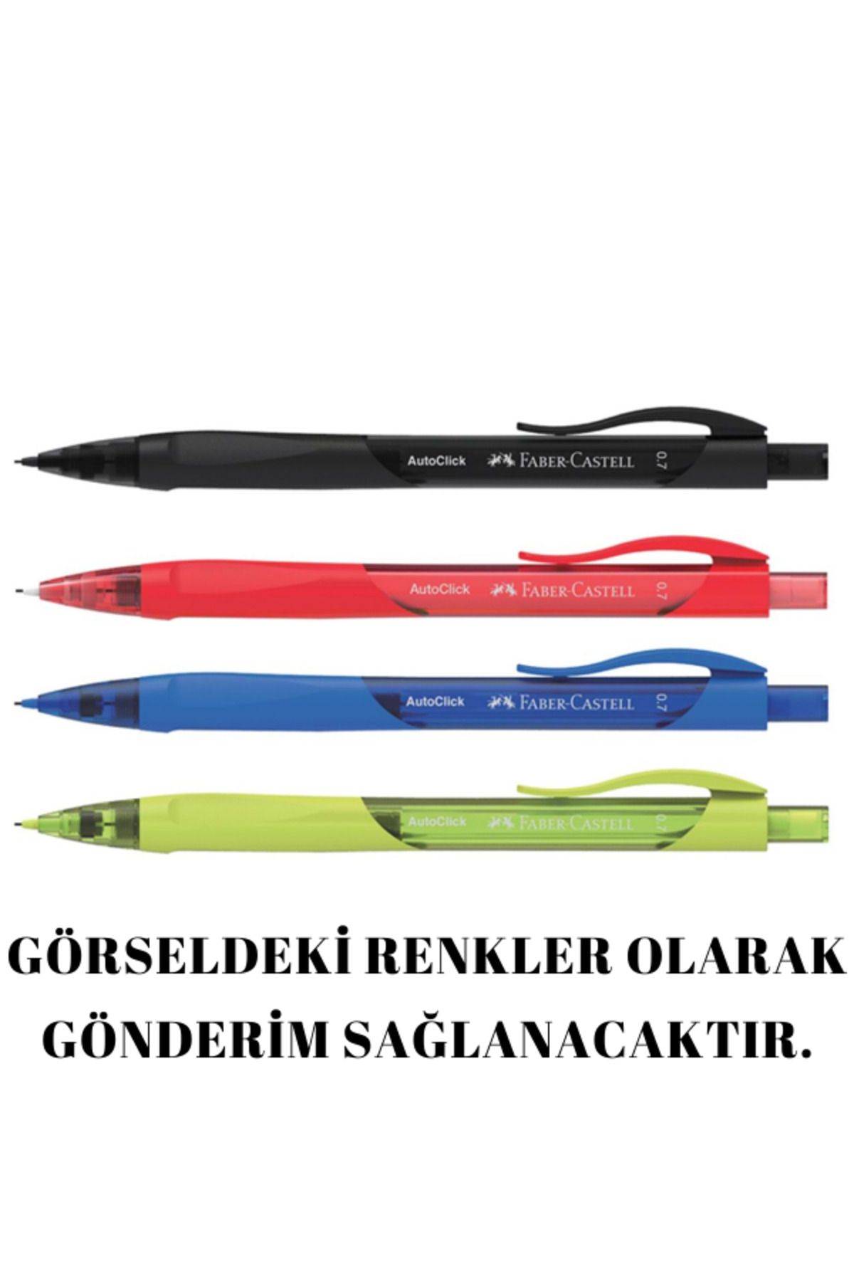 Faber Castell AUTO CLİCK 0.7 UÇLU KALEM – 4 RENK