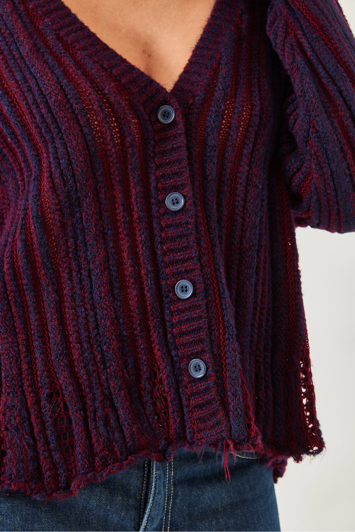 Bianco Lucci-Women's Links Knit Loose Knitwear Cardigan 20246315 6