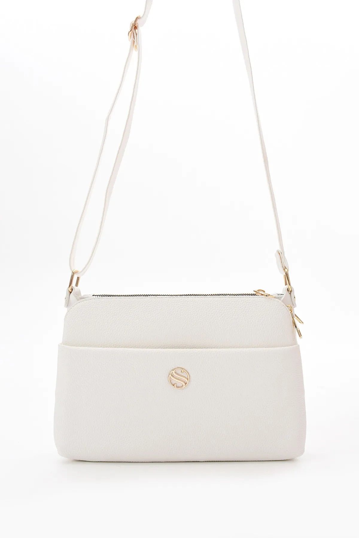 Sanmorris-SN 1408 Geantă albă de umăr pentru femei - Geantă Crossbody 3