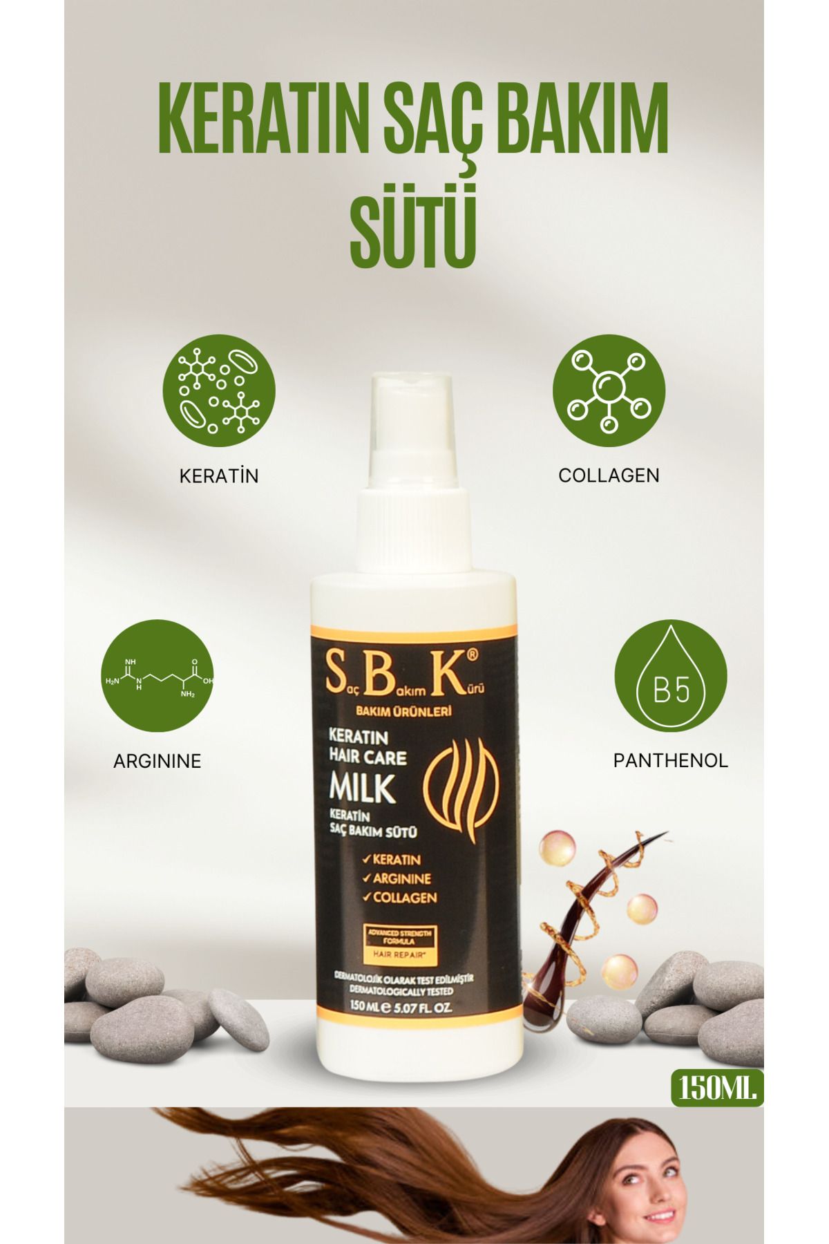 Sbk Keratin Kolajen Saç Bakım Sütü 150 ml