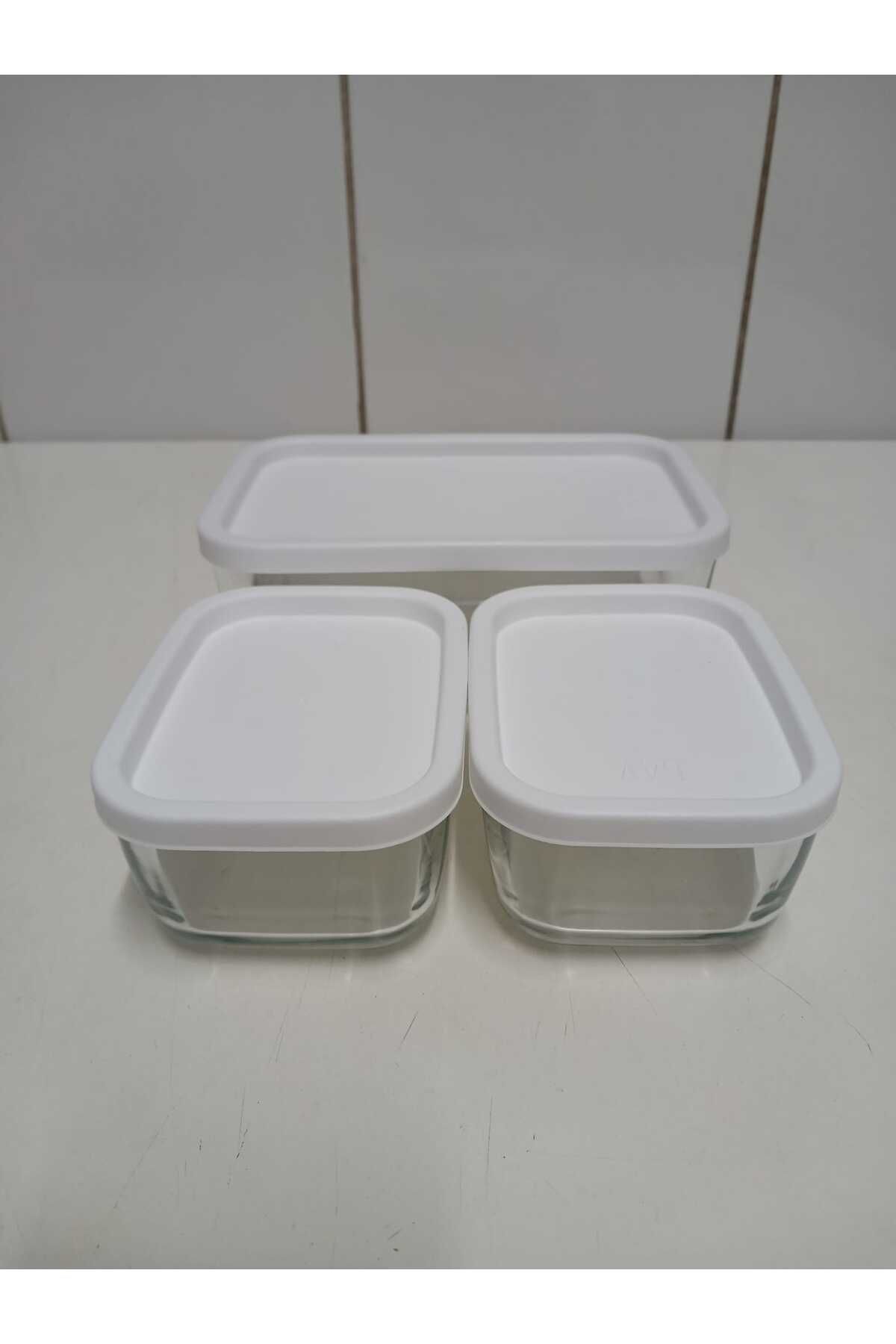 LAV-Feyzade Cube Storage Container - White with Lid, 1170 Cc X 1 Pcs - (405Cc X 2 Pcs) Model 1