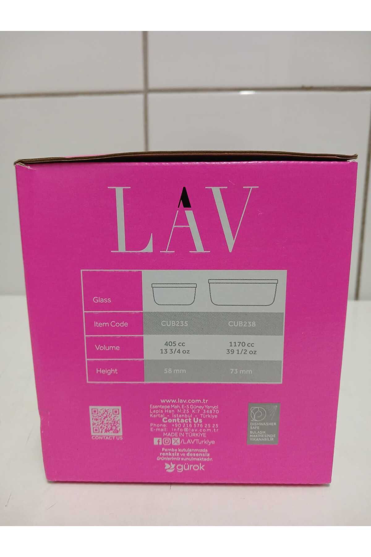 LAV-Feyzade Cube Storage Container - White with Lid, 1170 Cc X 1 Pcs - (405Cc X 2 Pcs) Model 7