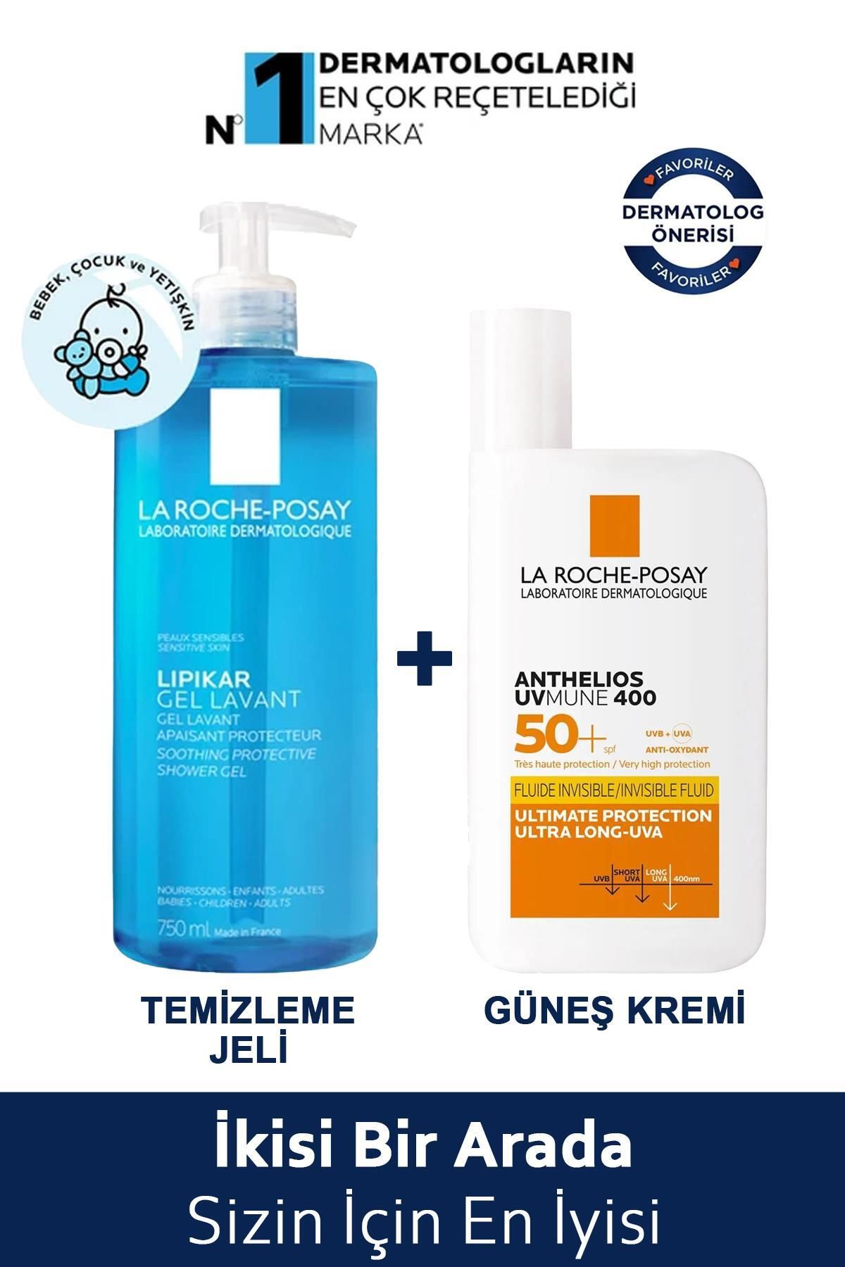 La Roche Posay Anthelios UVmune 400 Invisible Fluid SPF50+ 50 ml + La Roche Posay Lipikar Gel Lavant