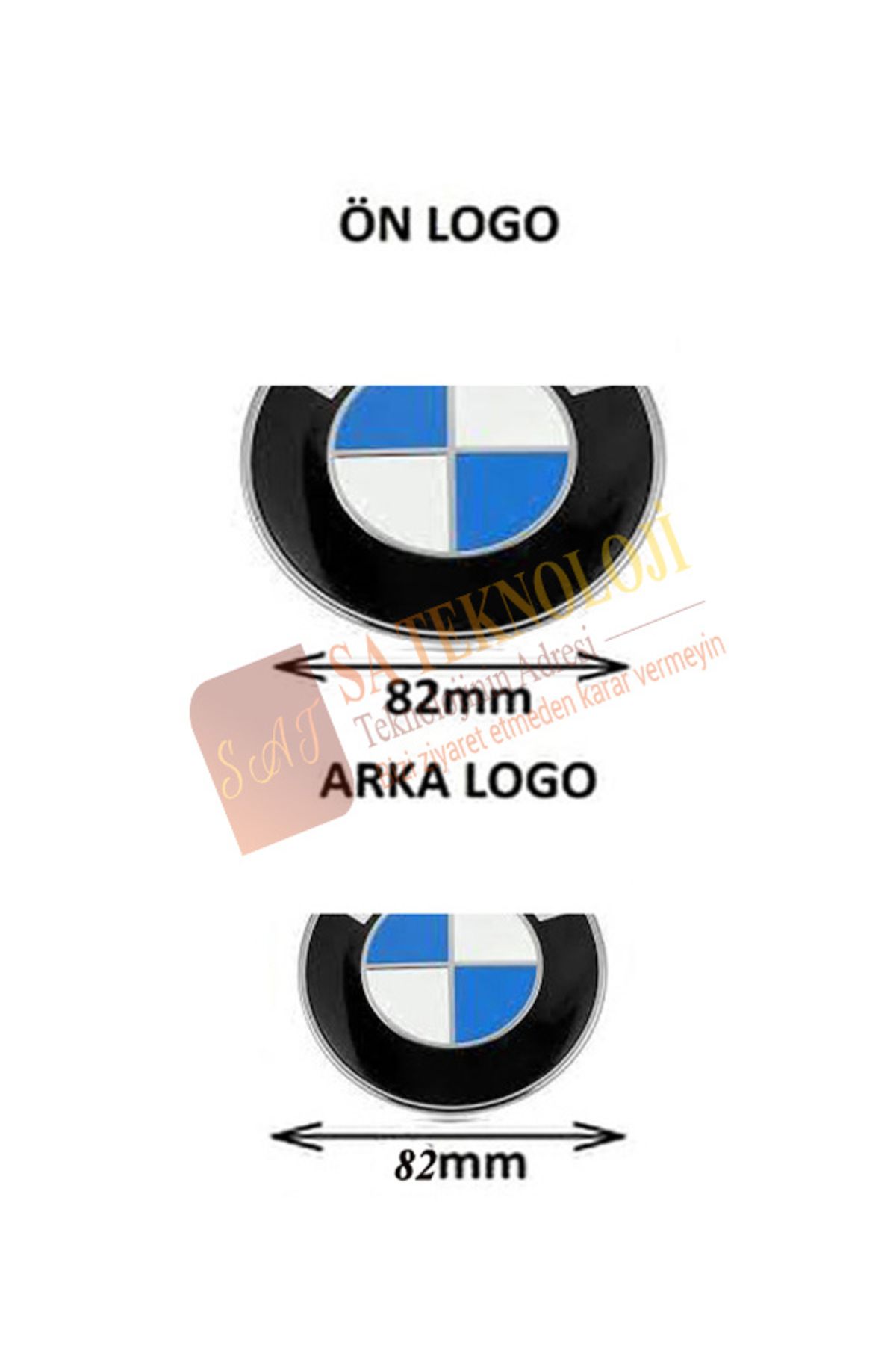 SATECHNOLOGY Bmw E60 ön kaput ve bagaj logo takımı MAVİ BEYAZ 2li( E60,E39,E36,E34,E84,f39 kasalara uyar)