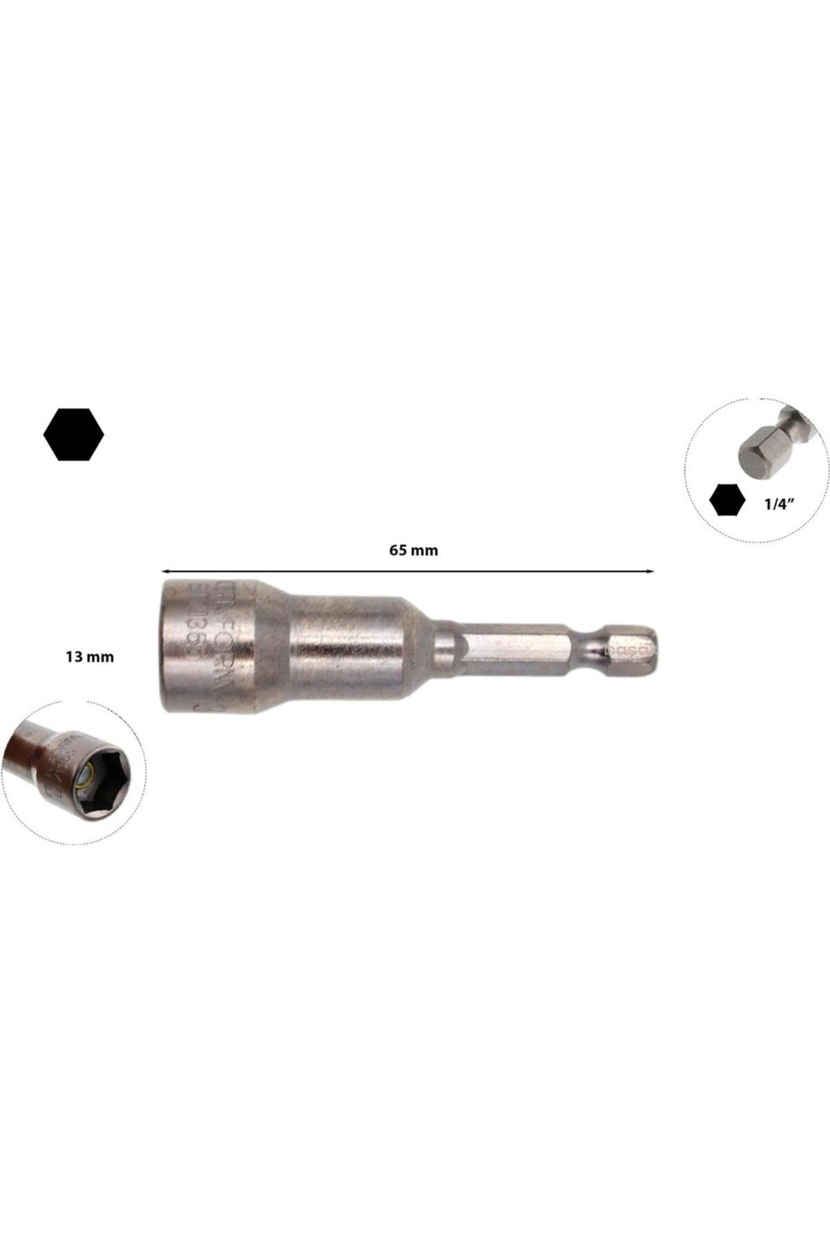 CETA FORM 1/4'' MANYETİK LOKMA UÇ-13*65 MM