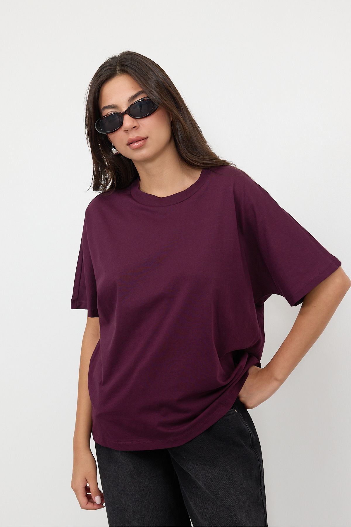 Addax-Tricou de bază cu mânecă scurtă supradimensionat - P0730-J6J7Y4 6
