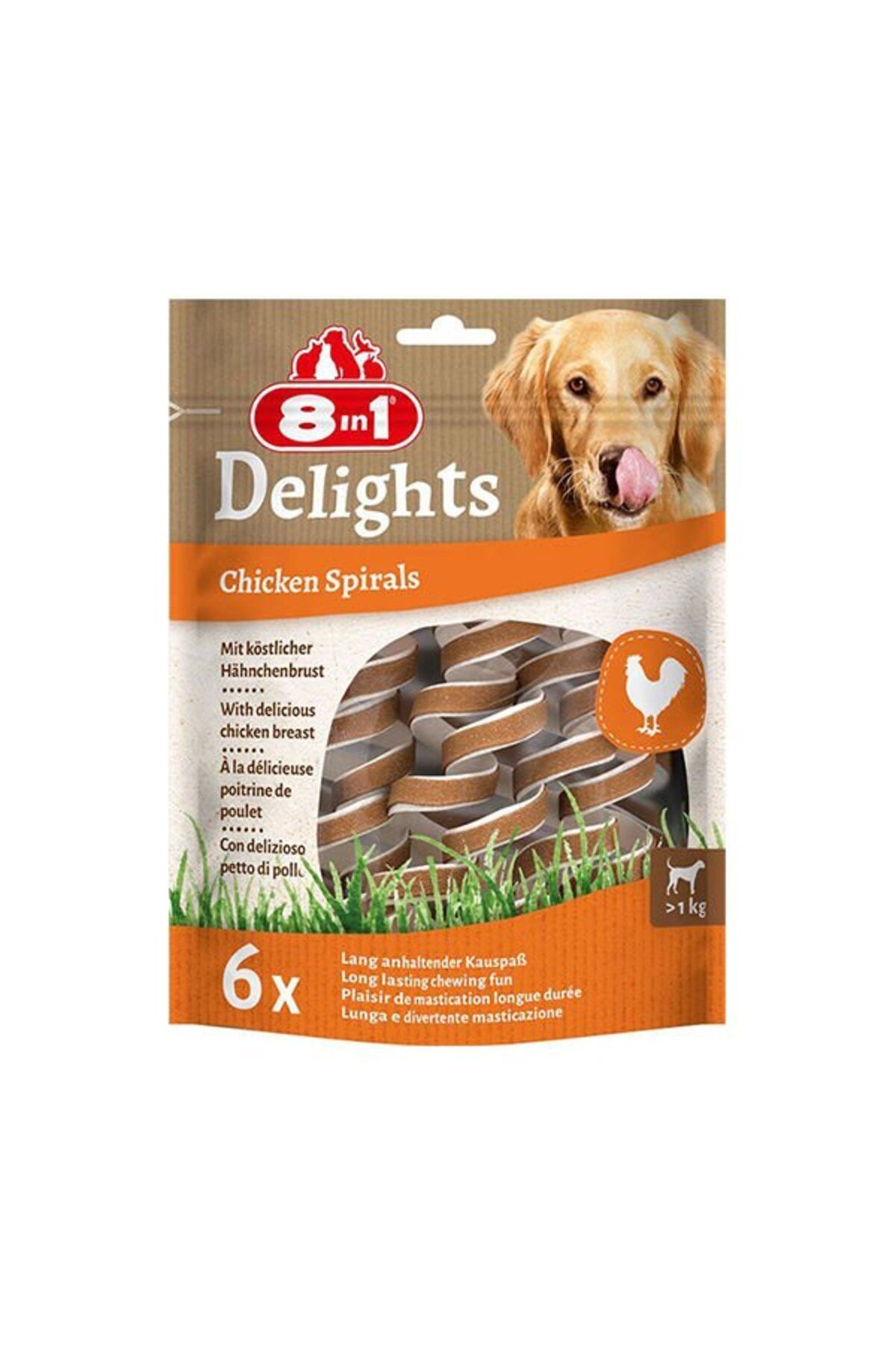 8in1-Delights Smart Spirals Chicken Twists Dog Treat 6 Units 1