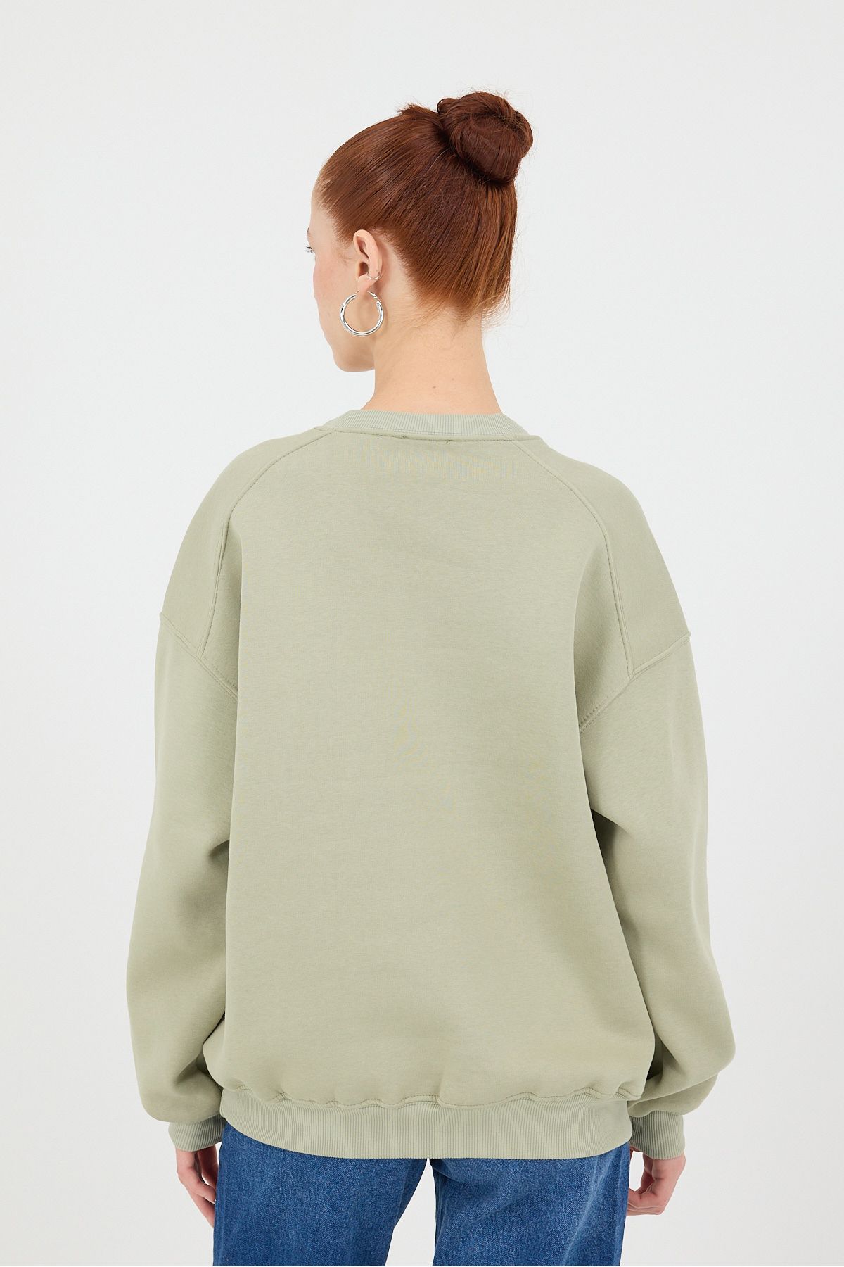Addax-Crew Neck S3408-K11 Model Basic Sweatshirt 5