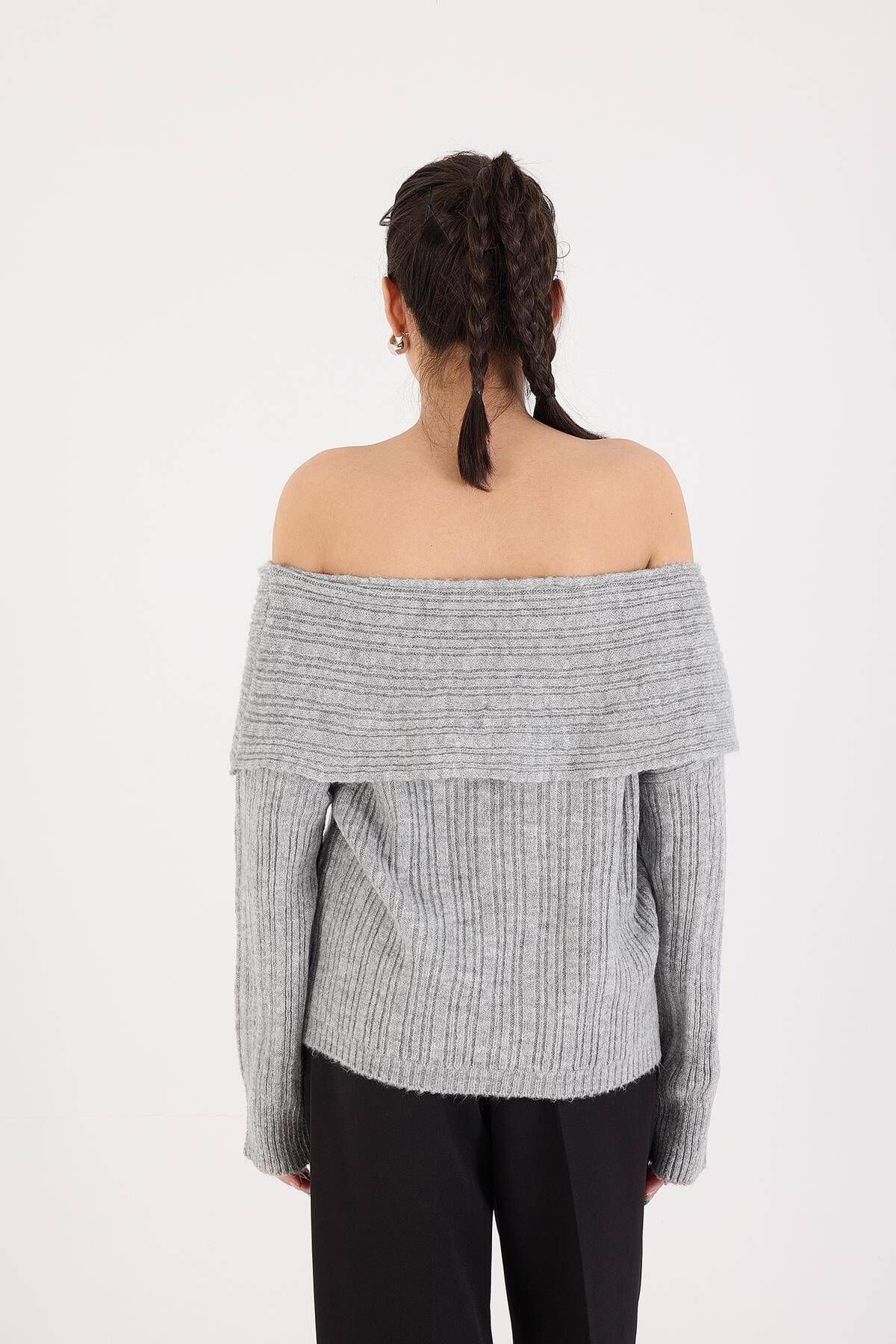 Addax-Boat Neck Long Sleeve Knitwear Sweater K040-C5 5